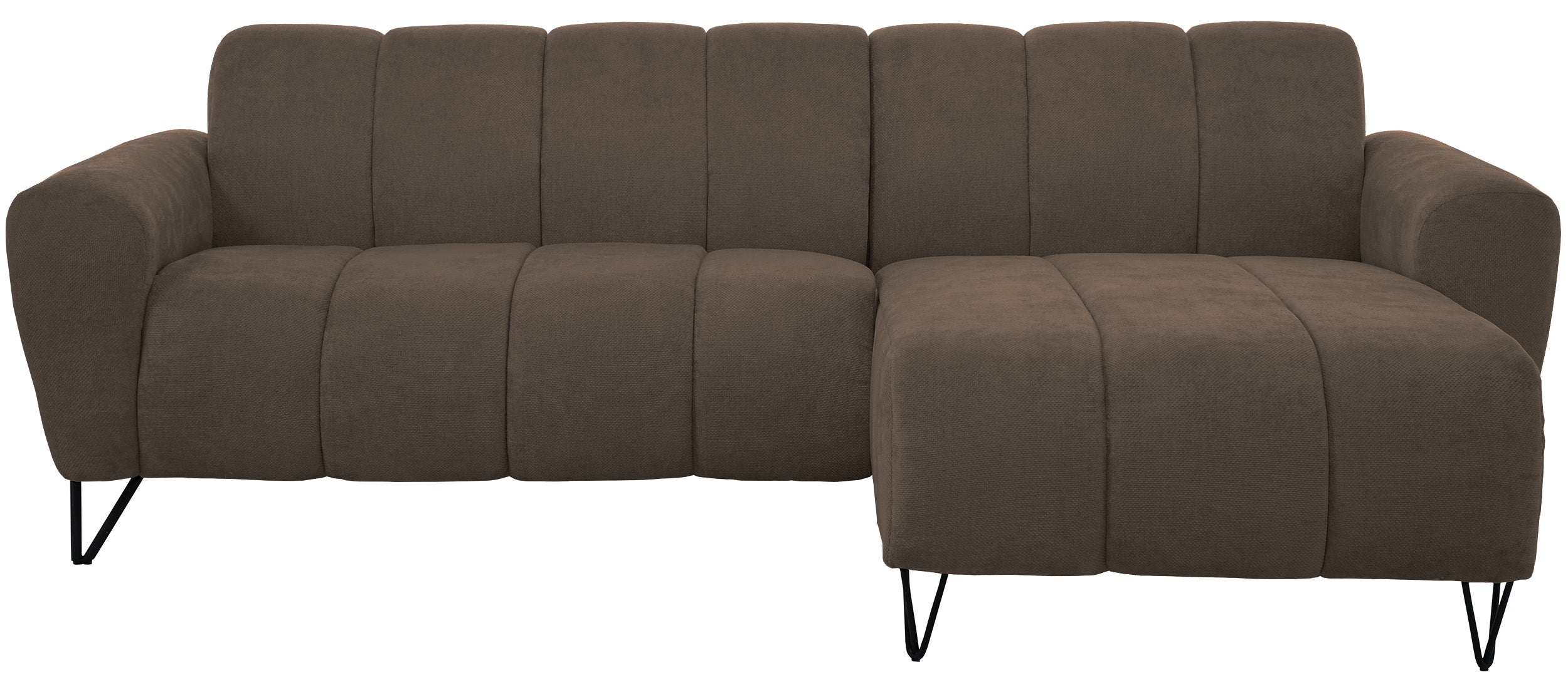 Ecksofa Volare Mini L-förmig, rechtsseitig, brauner Chenille, leicht zu reinigen