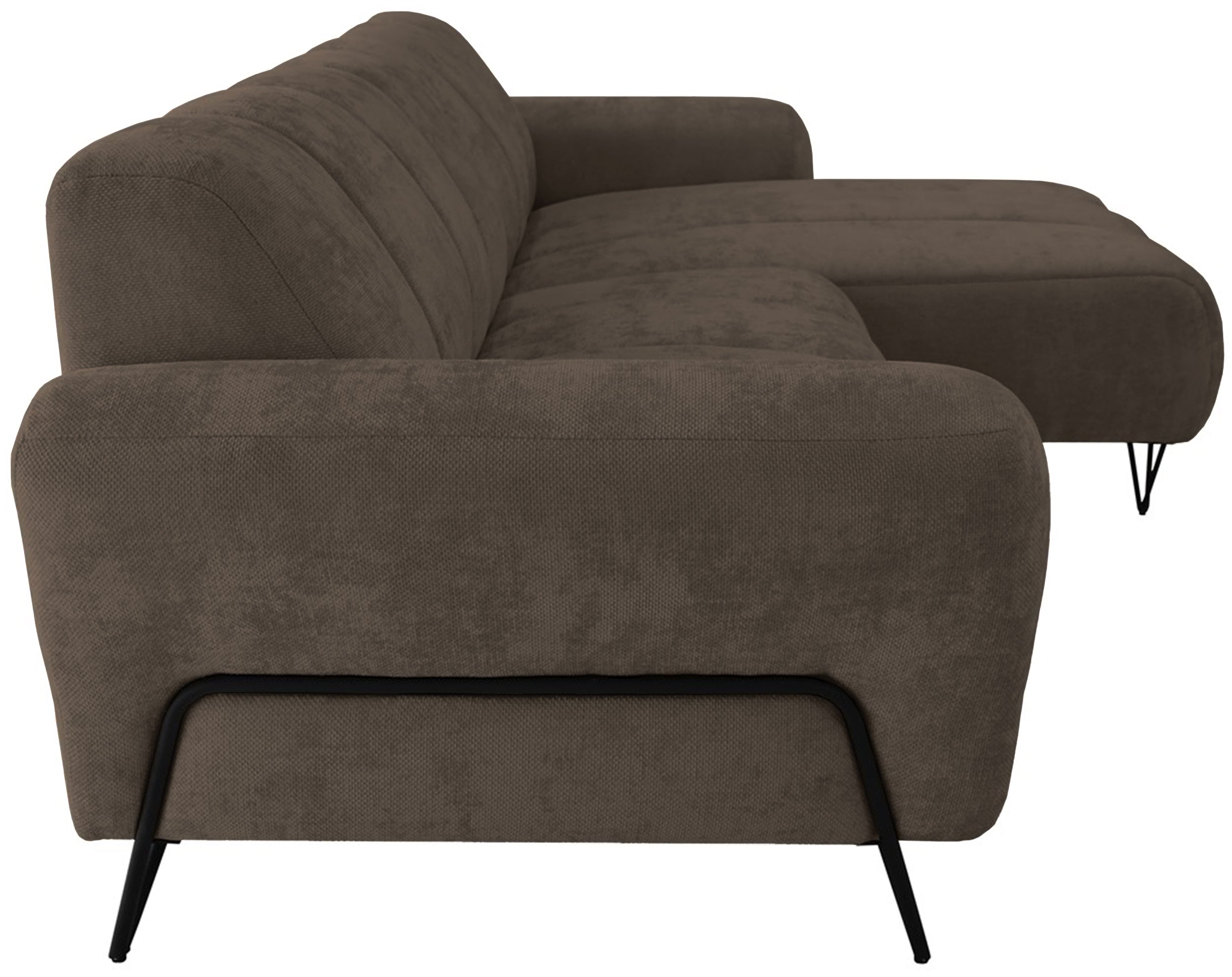 Ecksofa Volare Mini L-förmig, rechtsseitig, brauner Chenille, leicht zu reinigen