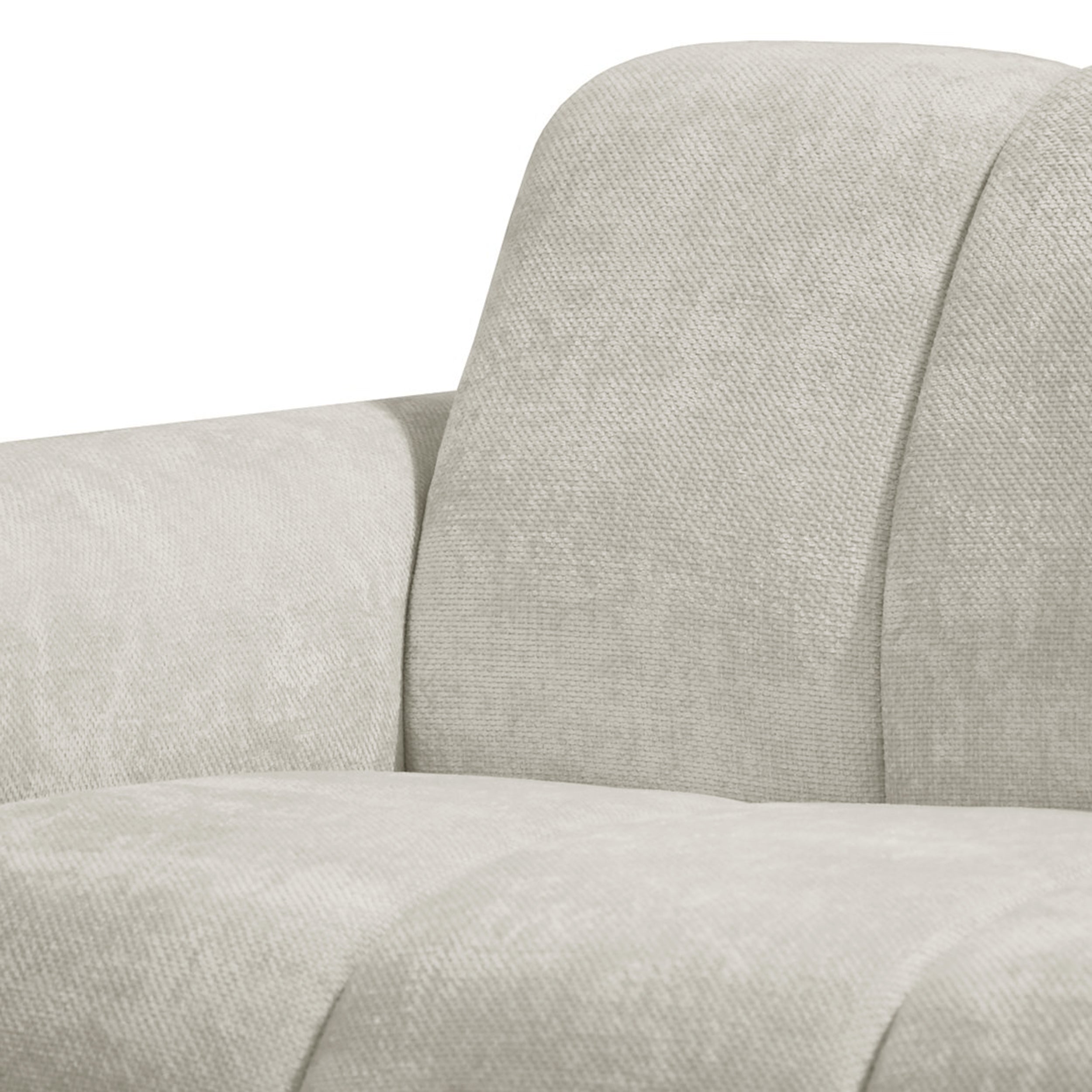 Ecksofa Volare Mini L-förmig rechtsseitig, cremefarben, pflegeleichter Chenille-Stoff