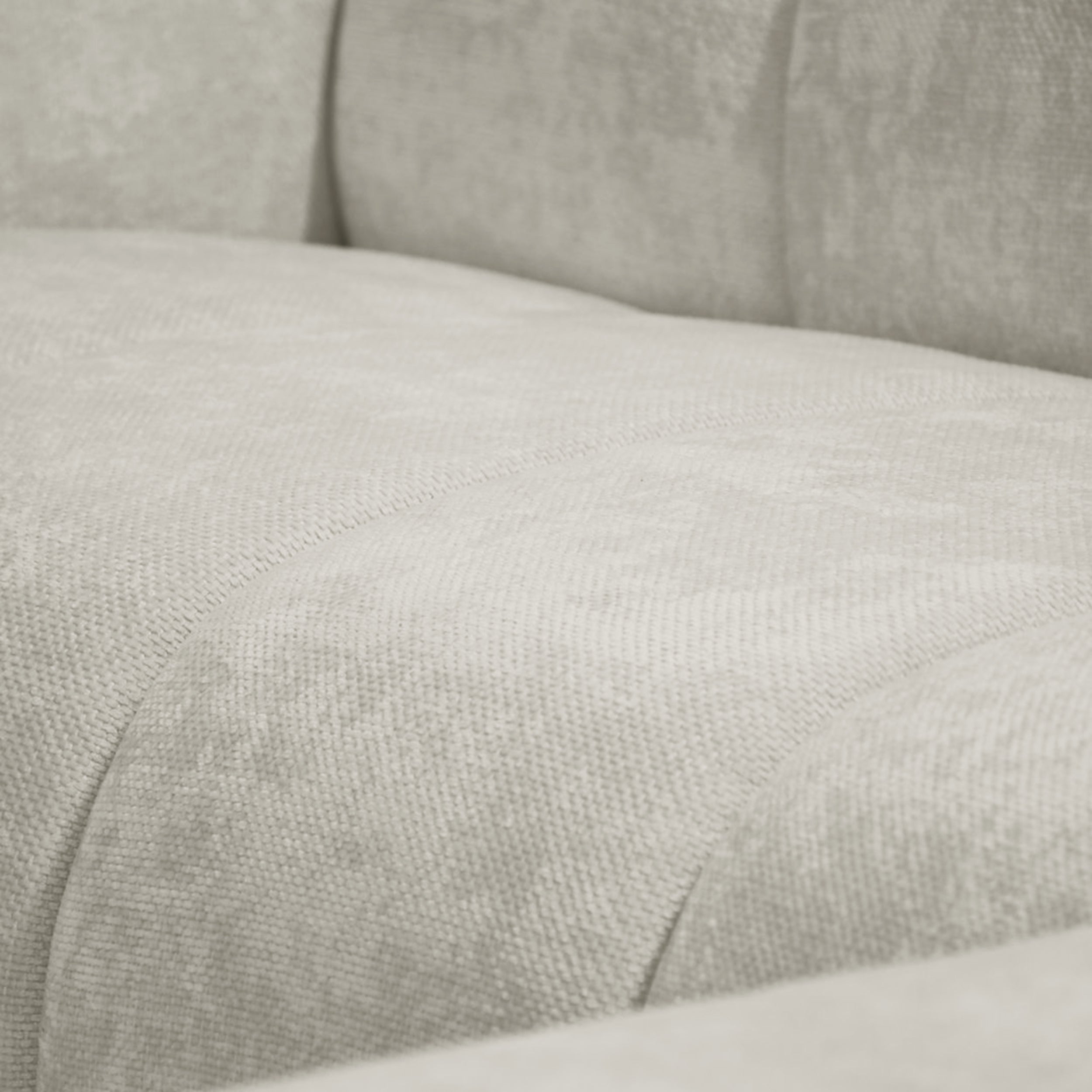 Ecksofa Volare Mini L-förmig rechtsseitig, cremefarben, pflegeleichter Chenille-Stoff