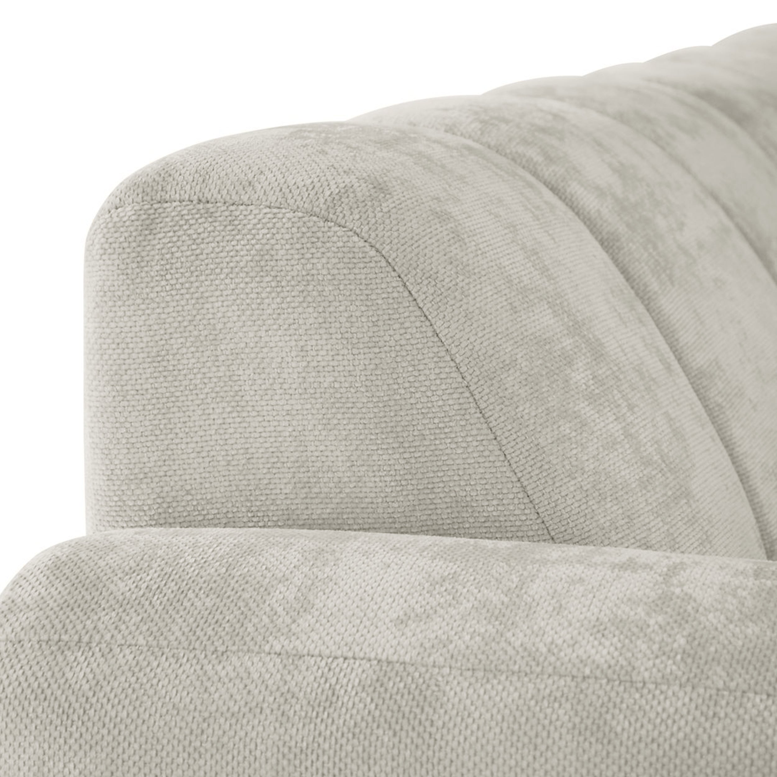 Ecksofa Volare Mini L-förmig rechtsseitig, cremefarben, pflegeleichter Chenille-Stoff