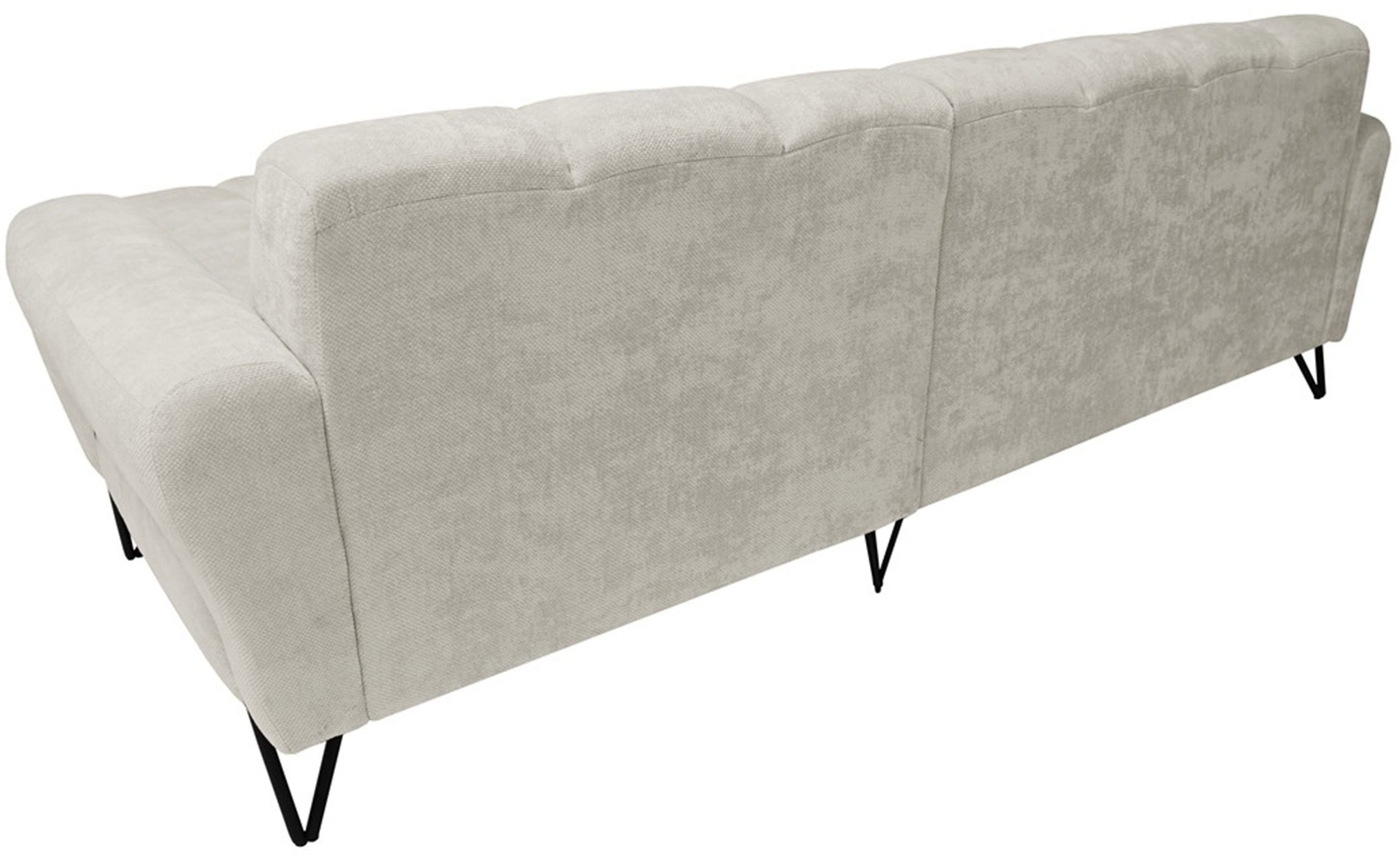 Ecksofa Volare Mini L-förmig rechtsseitig, cremefarben, pflegeleichter Chenille-Stoff