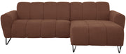 Ecksofa Volare Mini L-förmig, rechtsseitig, kupferfarben, pflegeleichter Chenille-Stoff