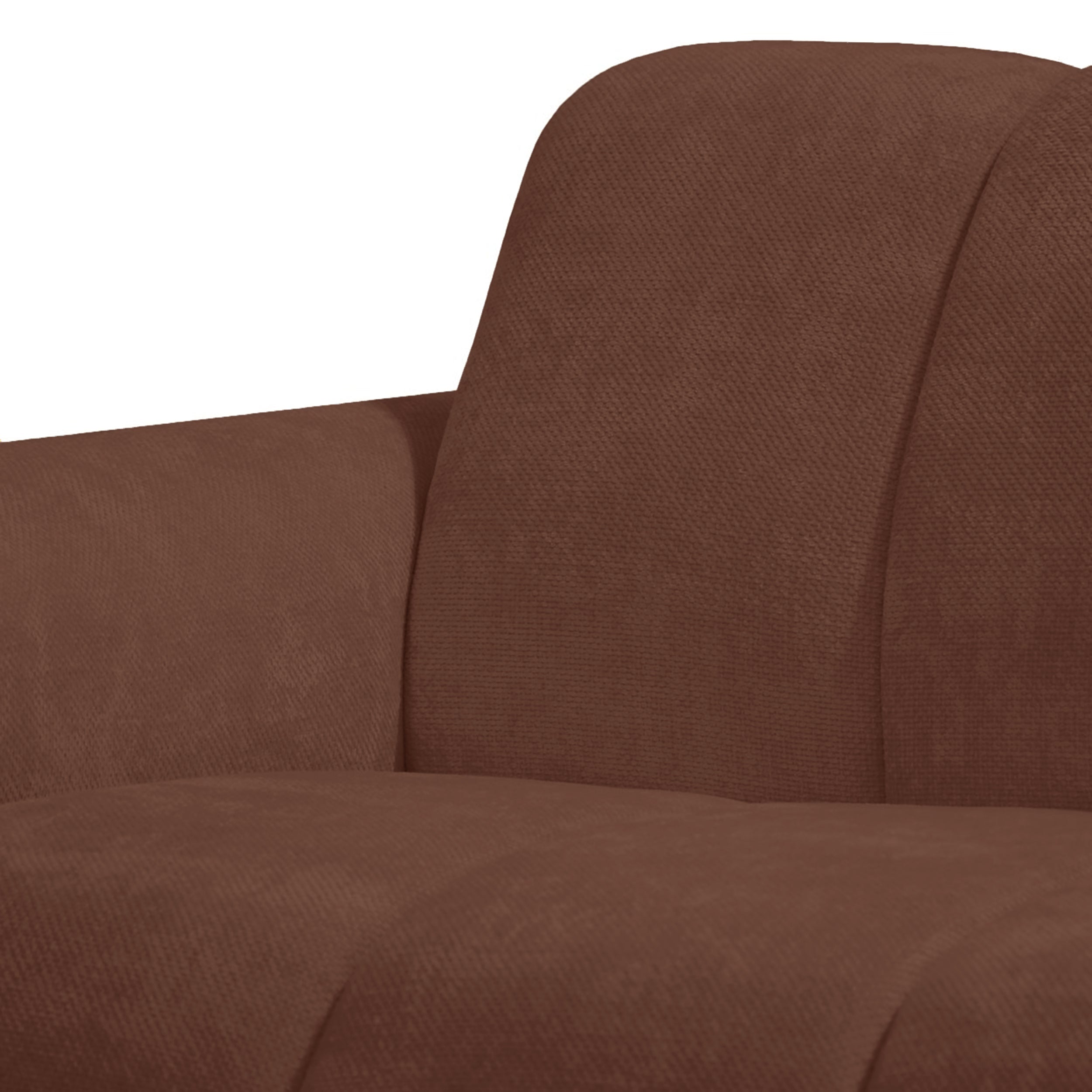 Ecksofa Volare Mini L-förmig, rechtsseitig, kupferfarben, pflegeleichter Chenille-Stoff