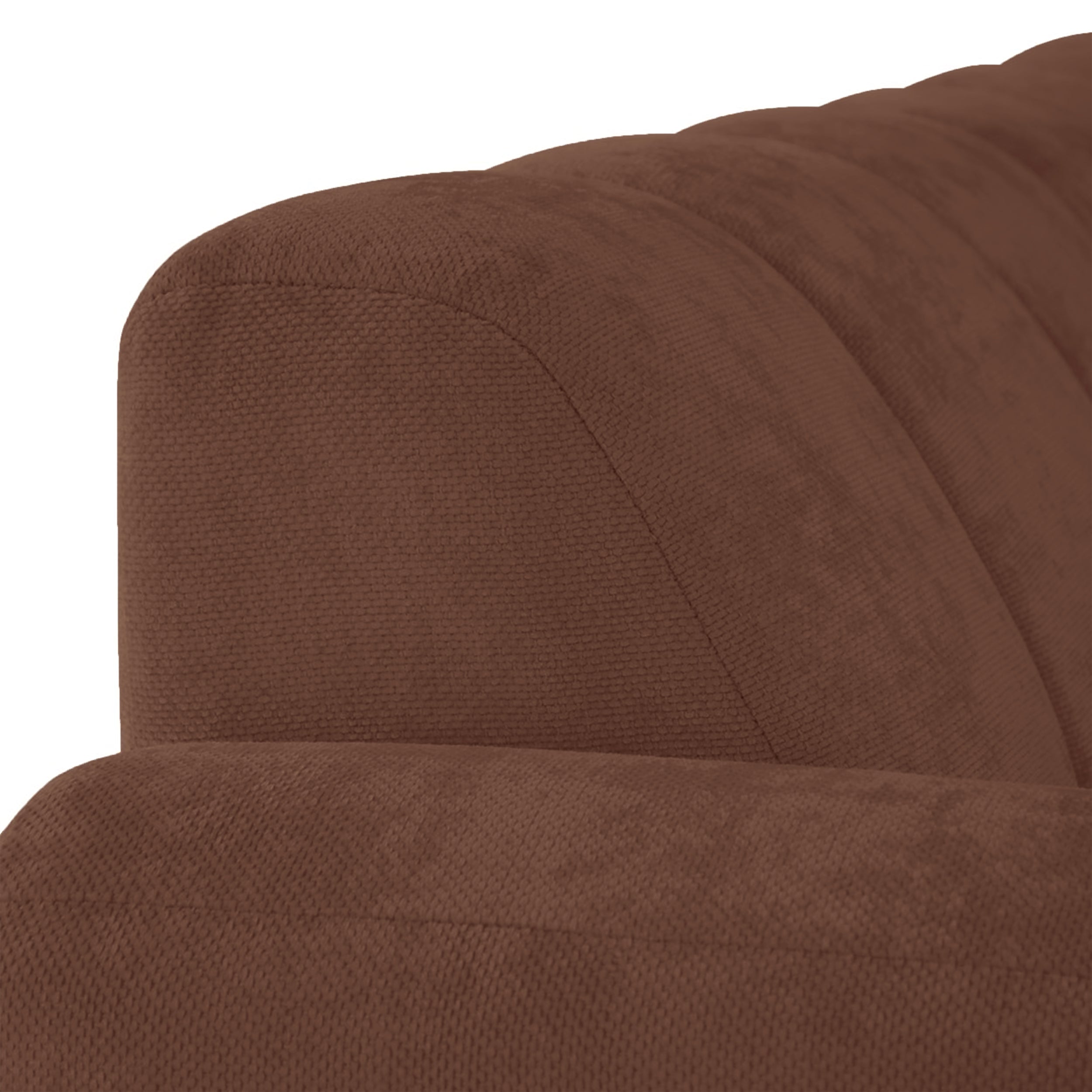 Ecksofa Volare Mini L-förmig, rechtsseitig, kupferfarben, pflegeleichter Chenille-Stoff