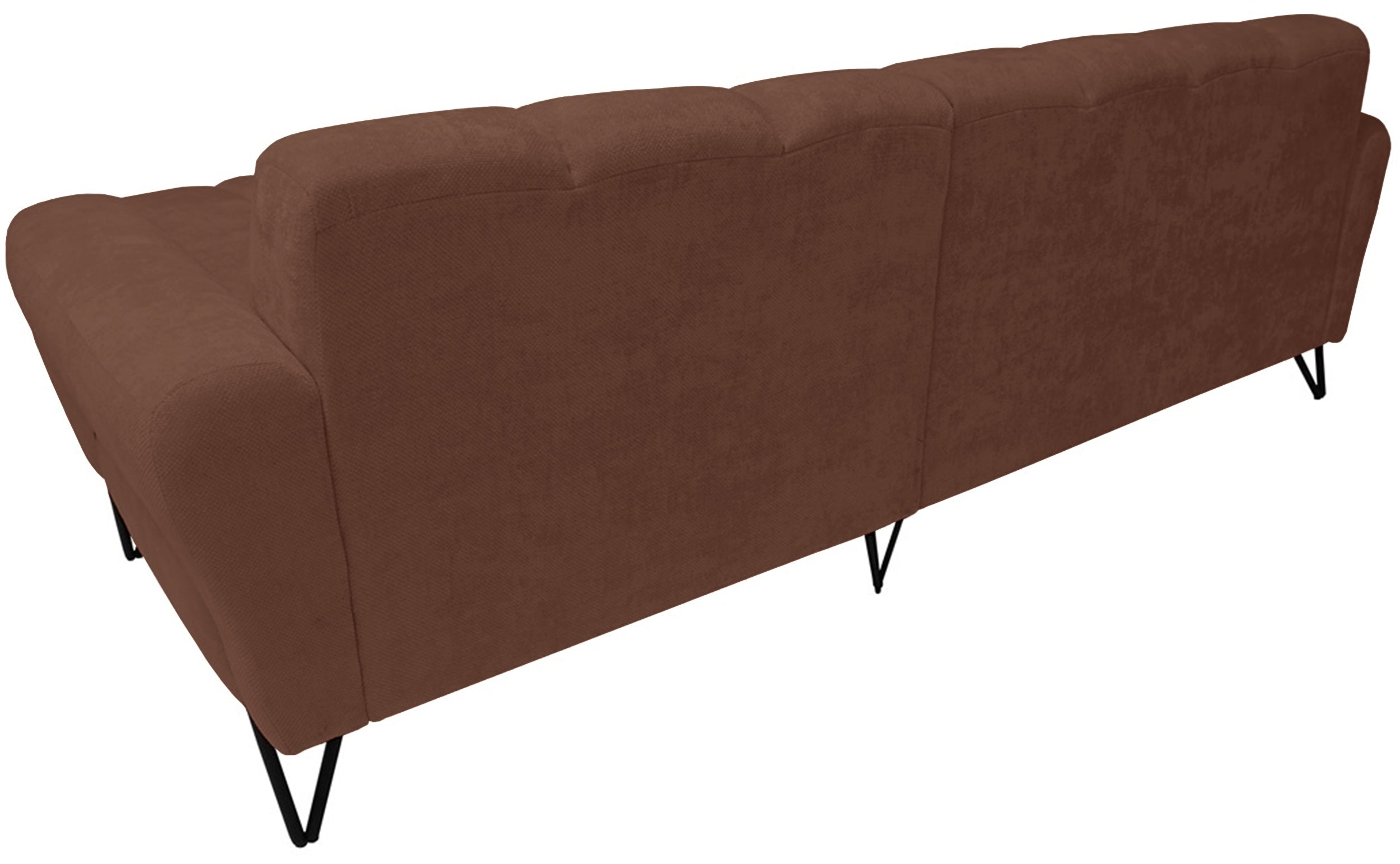 Ecksofa Volare Mini L-förmig, rechtsseitig, kupferfarben, pflegeleichter Chenille-Stoff