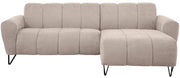 Ecksofa Volare Mini L-förmig rechtsseitig beige Chenille, leicht zu reinigen