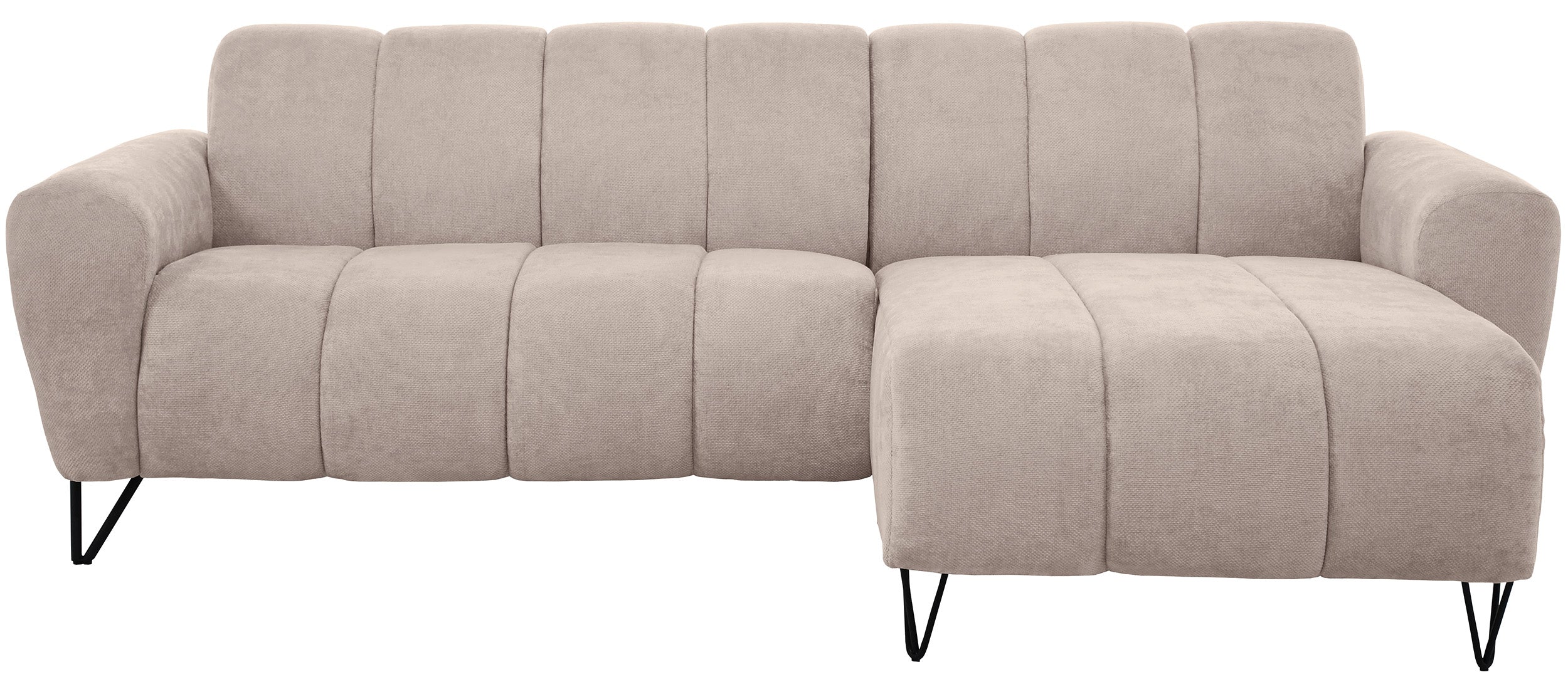 Ecksofa Volare Mini L-förmig rechtsseitig beige Chenille, leicht zu reinigen