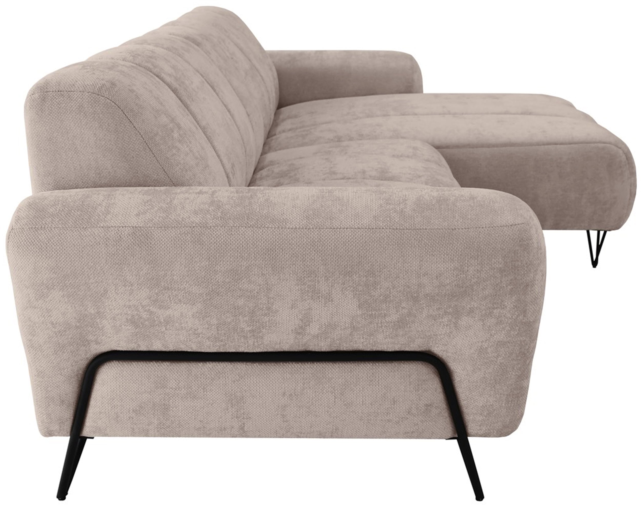 Ecksofa Volare Mini L-förmig rechtsseitig beige Chenille, leicht zu reinigen