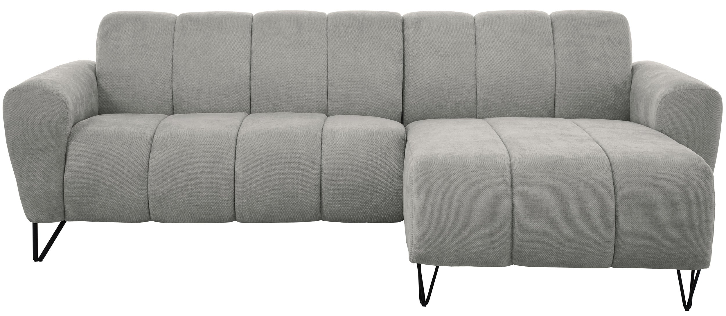Ecksofa Volare Mini L-förmig rechts hellgrauer Chenille leicht zu reinigen