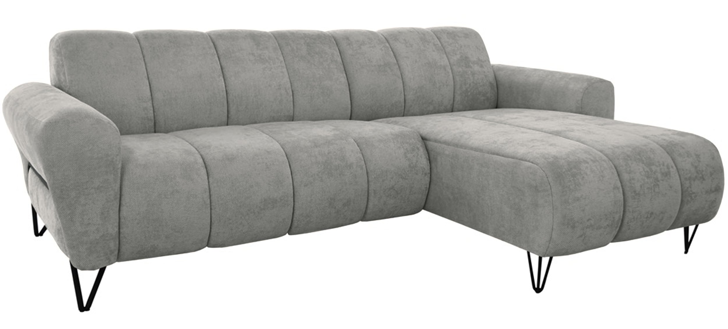 Ecksofa Volare Mini L-förmig rechts hellgrauer Chenille leicht zu reinigen