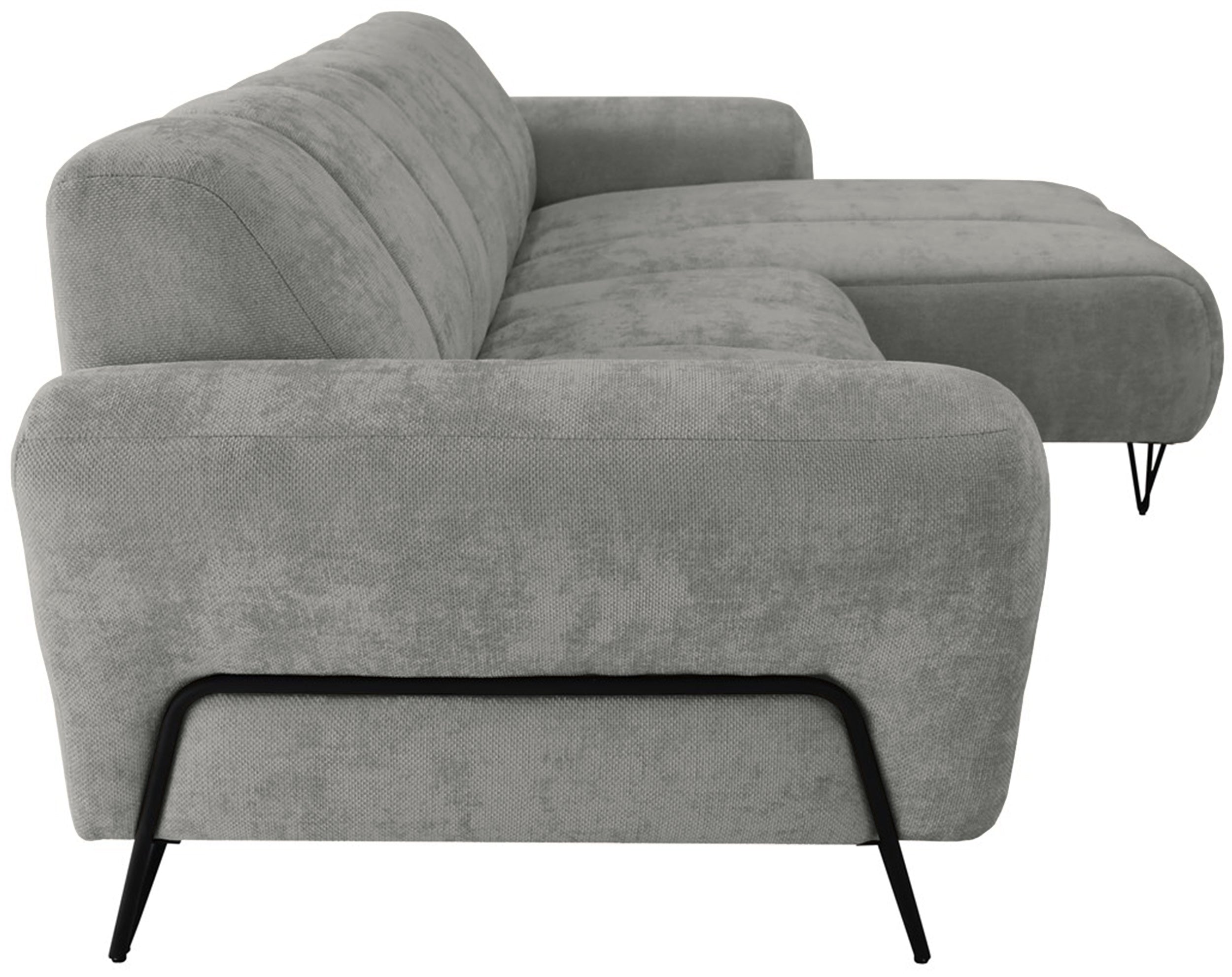 Ecksofa Volare Mini L-förmig rechts hellgrauer Chenille leicht zu reinigen