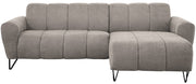 Ecksofa Volare Mini L-förmig, rechtsseitig, grau-beige, leicht zu reinigender Chenille-Stoff