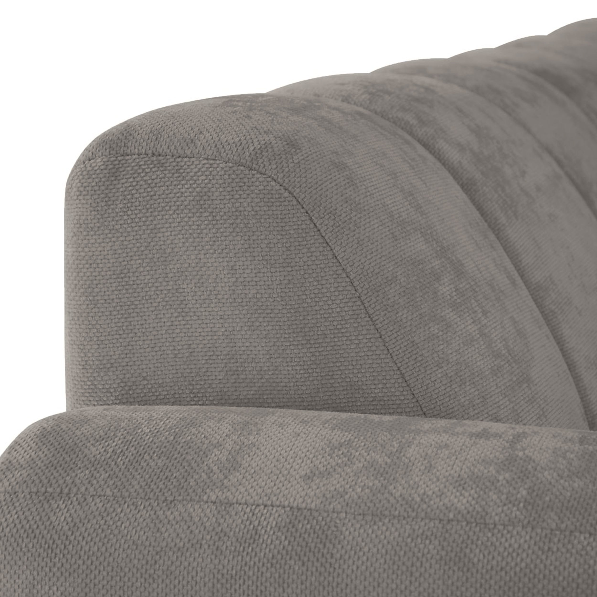 Ecksofa Volare Mini L-förmig, rechtsseitig, grau-beige, leicht zu reinigender Chenille-Stoff