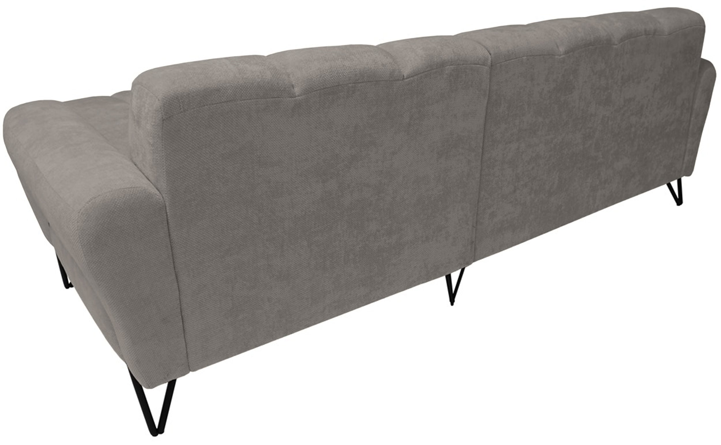 Ecksofa Volare Mini L-förmig, rechtsseitig, grau-beige, leicht zu reinigender Chenille-Stoff