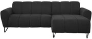 Ecksofa Volare Mini L-förmig rechtsseitig schwarz, pflegeleichter Chenillestoff