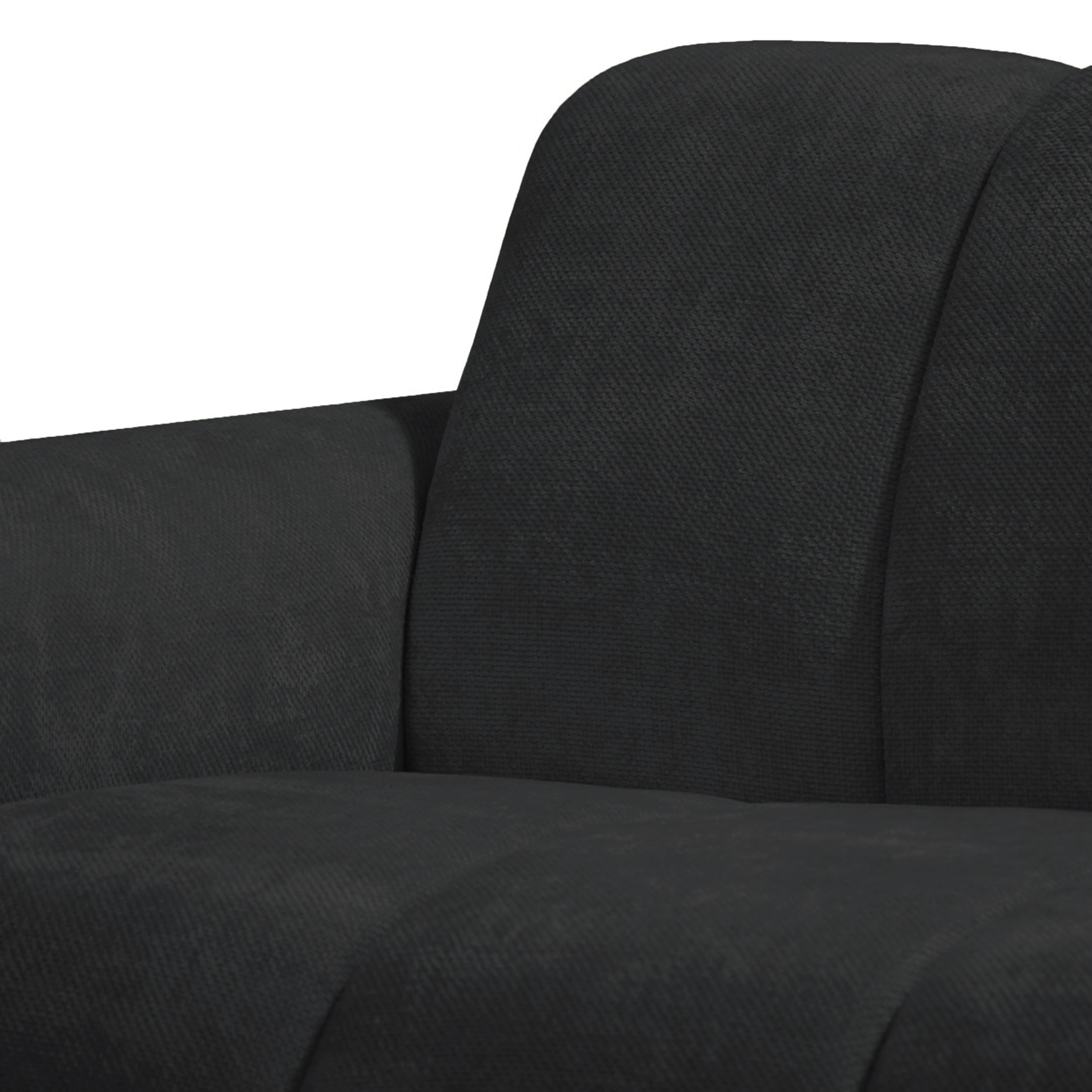 Ecksofa Volare Mini L-förmig rechtsseitig schwarz, pflegeleichter Chenillestoff