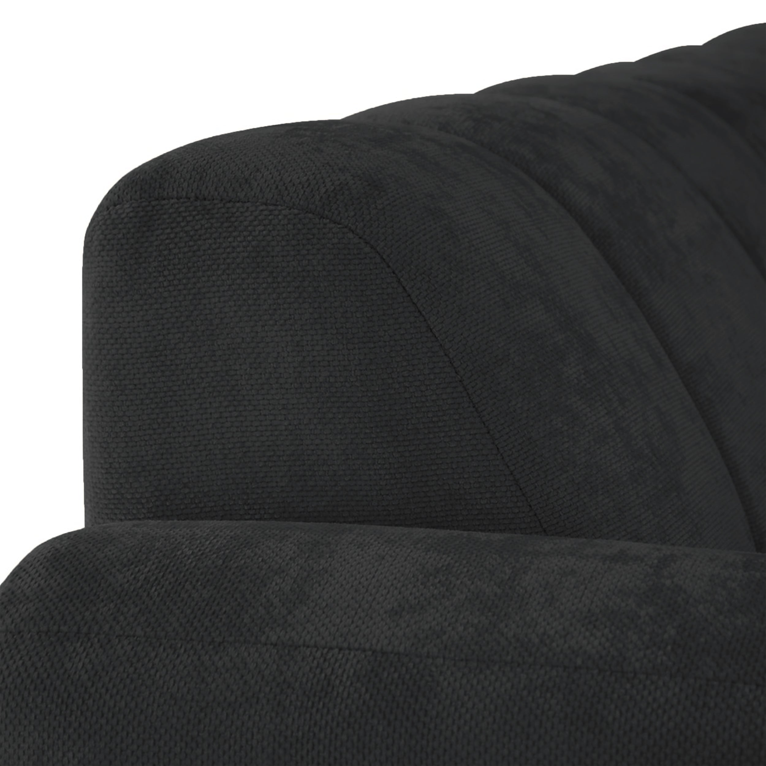 Ecksofa Volare Mini L-förmig rechtsseitig schwarz, pflegeleichter Chenillestoff