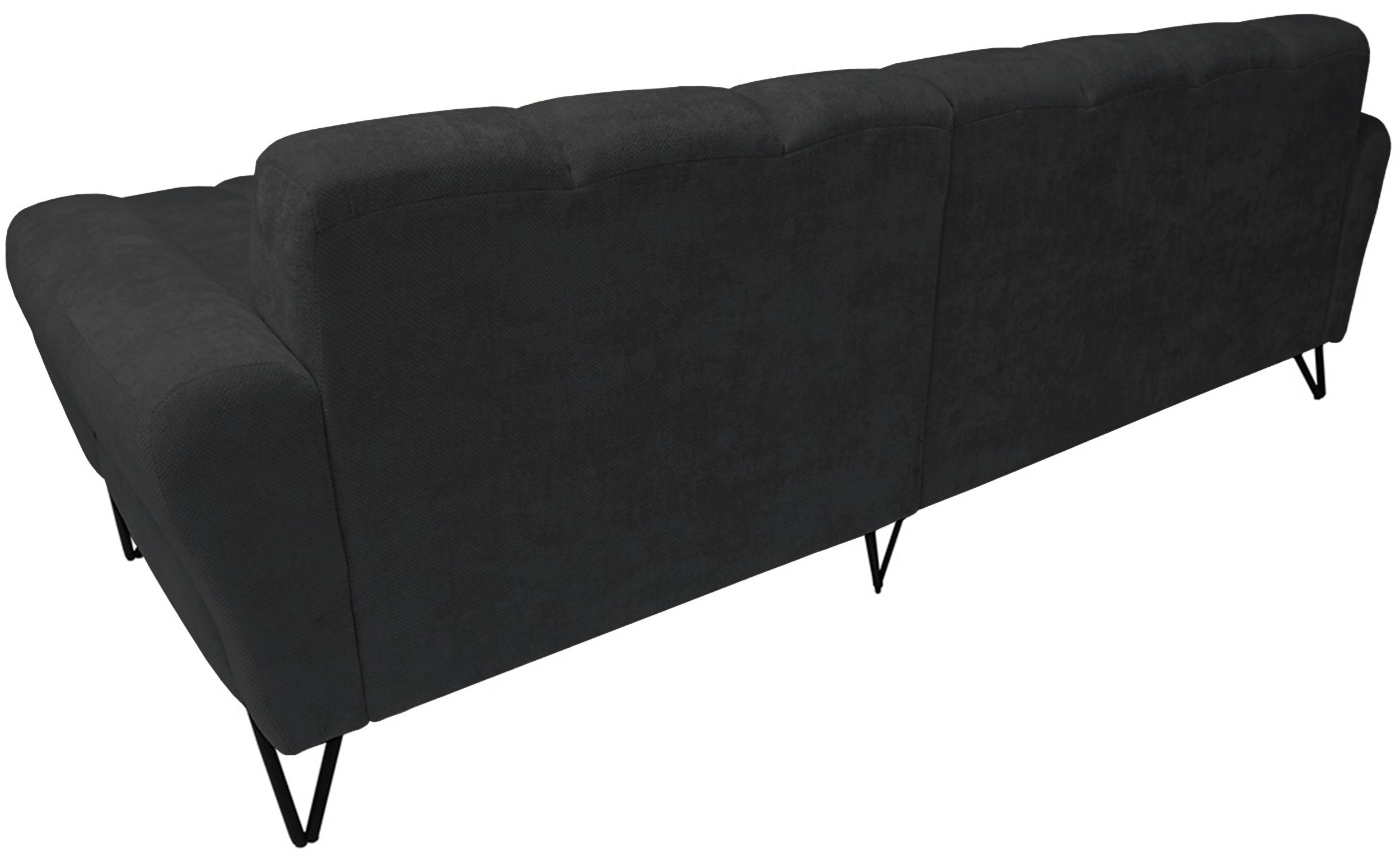 Ecksofa Volare Mini L-förmig rechtsseitig schwarz, pflegeleichter Chenillestoff