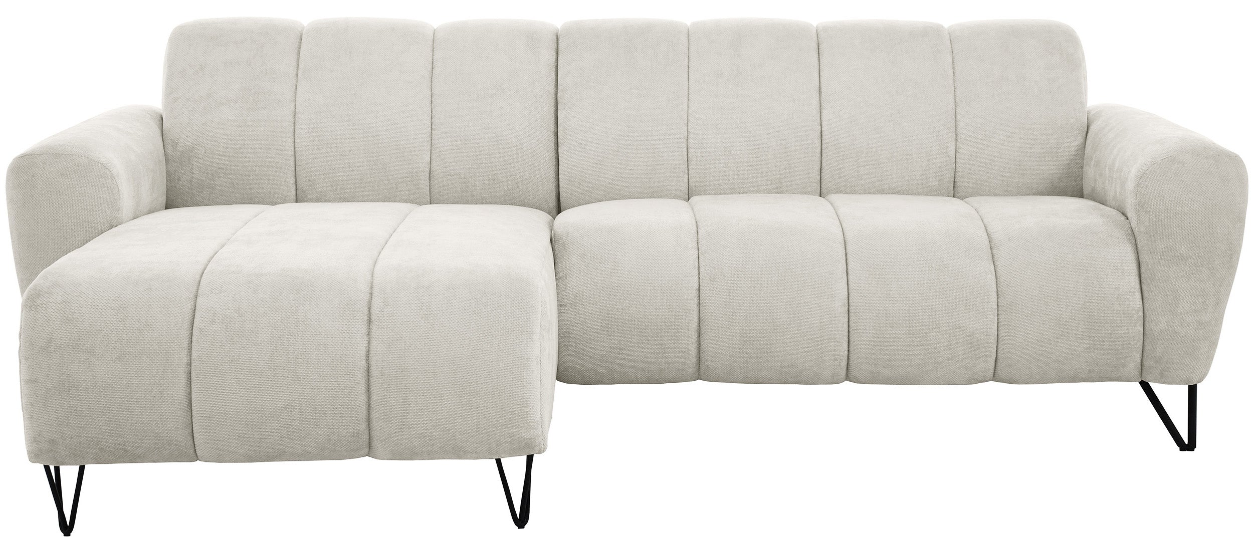 Ecksofa Volare Mini L-förmig linksseitig, cremefarben, pflegeleichter Chenillestoff