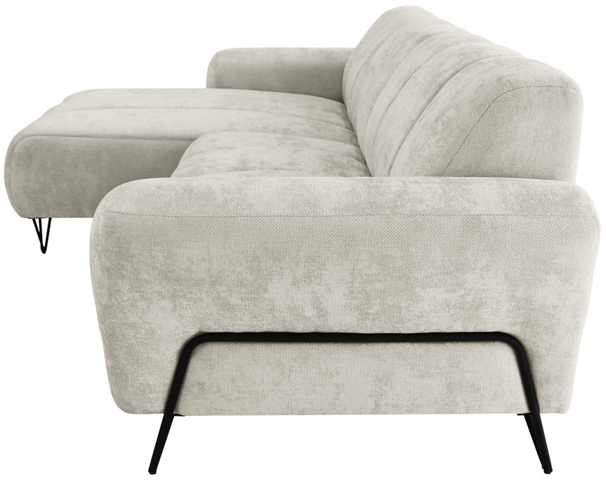 Ecksofa Volare Mini L-förmig linksseitig, cremefarben, pflegeleichter Chenillestoff