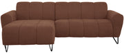 Ecksofa Volare Mini L-förmig linksseitig kupferfarben Chenille, leicht zu reinigen