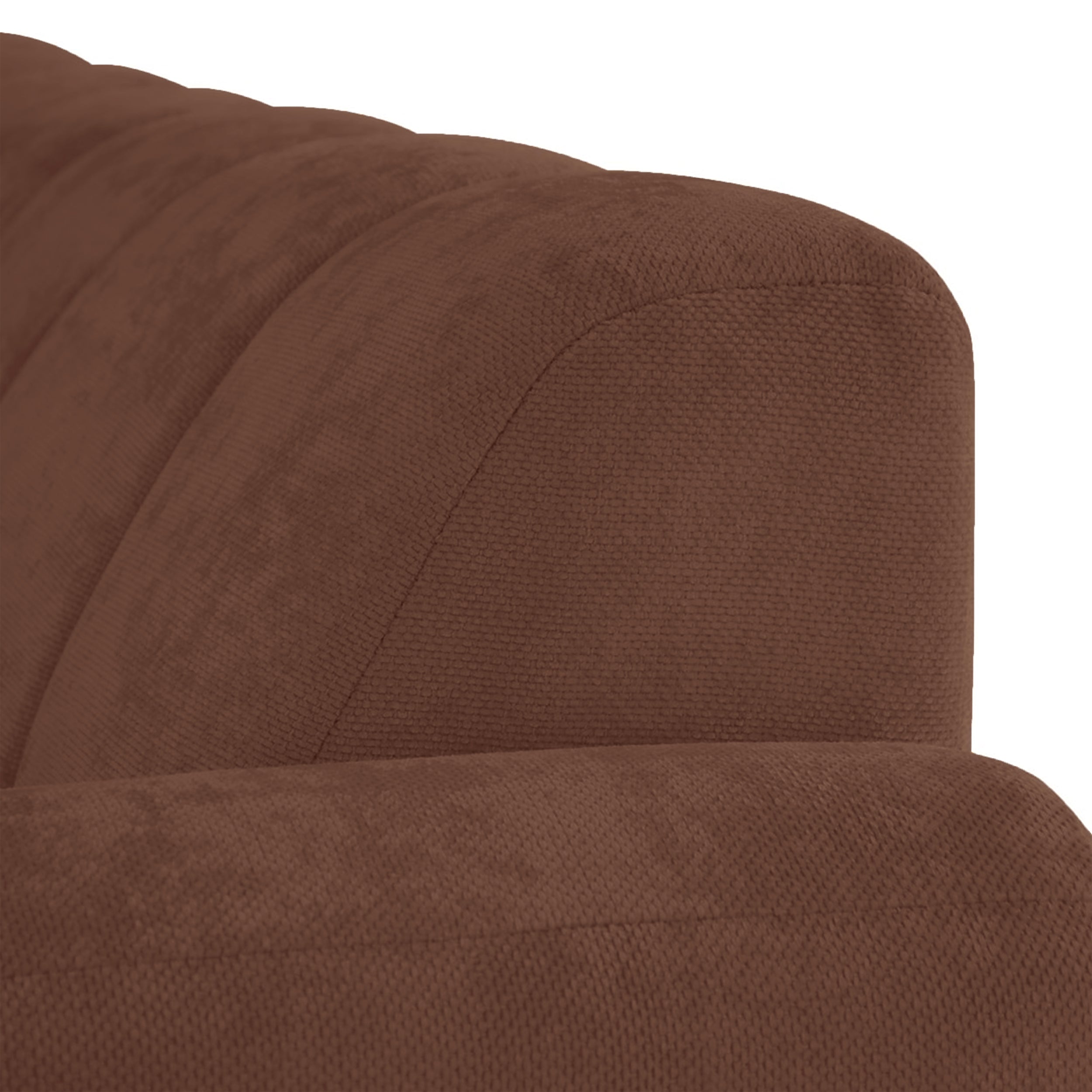 Ecksofa Volare Mini L-förmig linksseitig kupferfarben Chenille, leicht zu reinigen