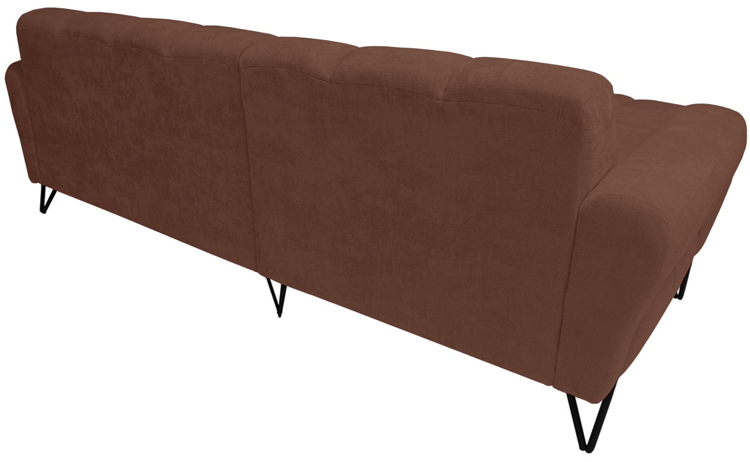 Ecksofa Volare Mini L-förmig linksseitig kupferfarben Chenille, leicht zu reinigen
