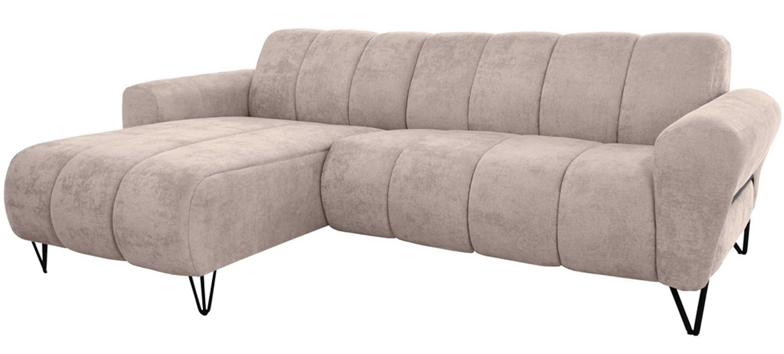 Volare Mini Ecksofa L-förmig, linksseitig, beige, Chenille, pflegeleicht
