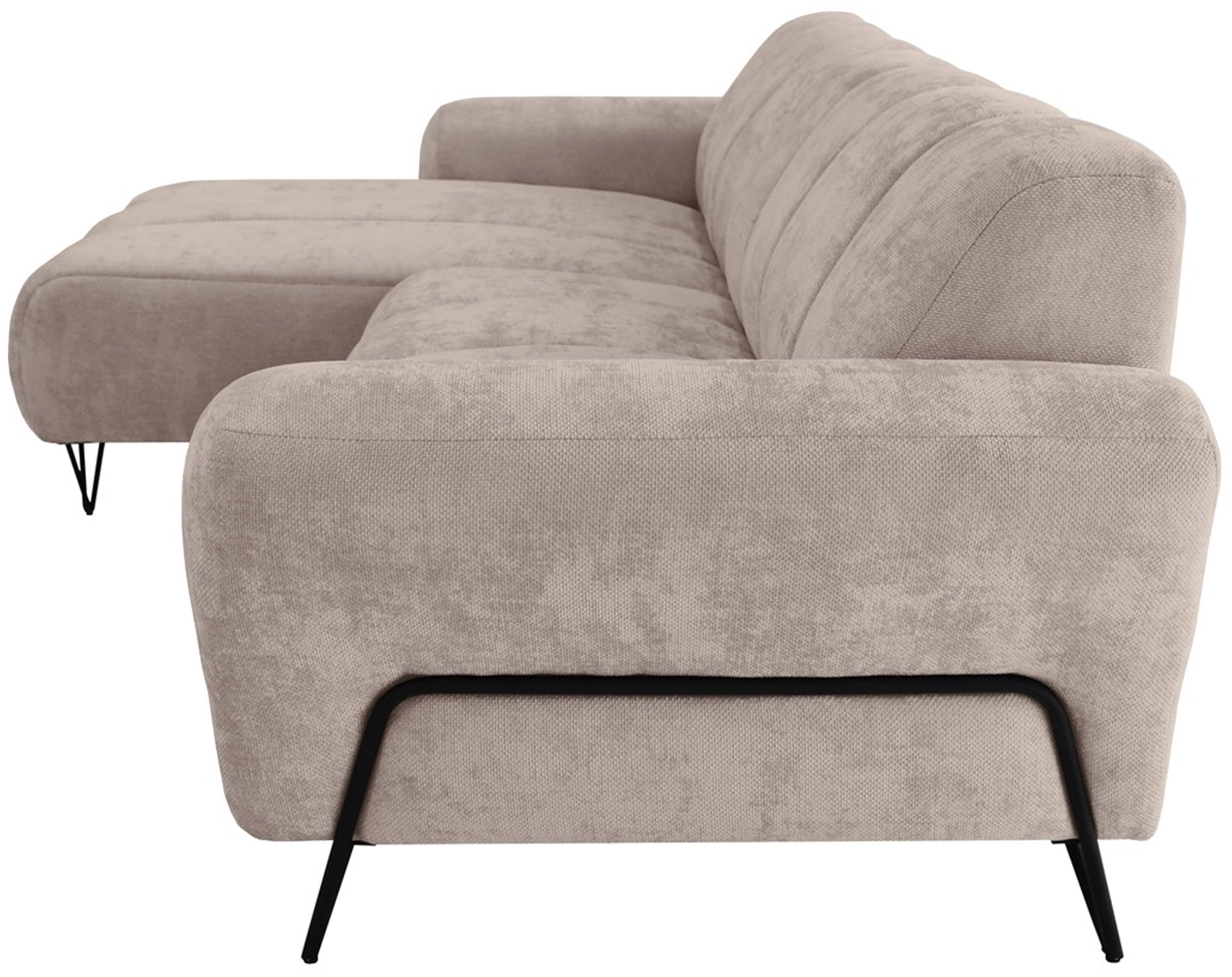 Volare Mini Ecksofa L-förmig, linksseitig, beige, Chenille, pflegeleicht