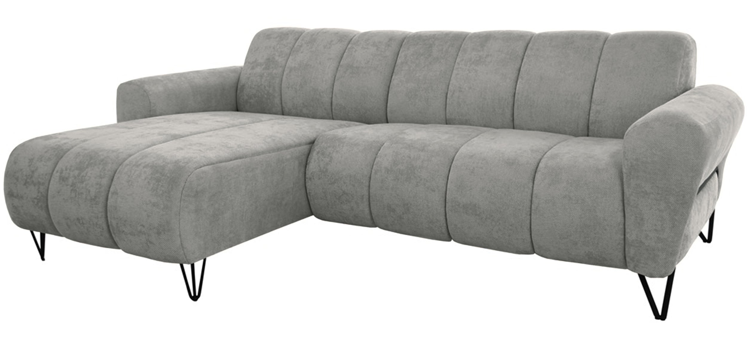 Ecksofa Volare Mini L-förmig links hellgrauer Chenille leicht zu reinigen