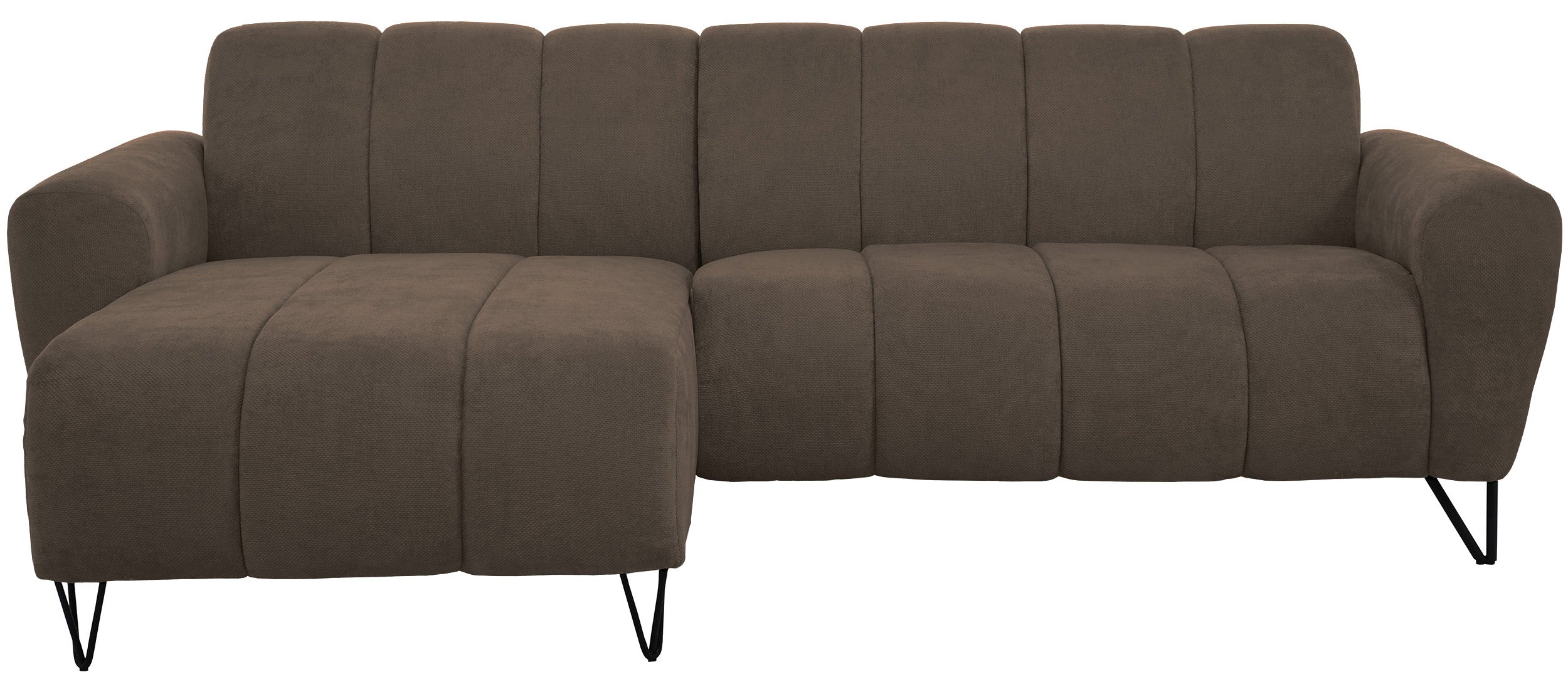 Ecksofa Volare Mini L-förmig linksseitig brauner Chenille leicht zu reinigen