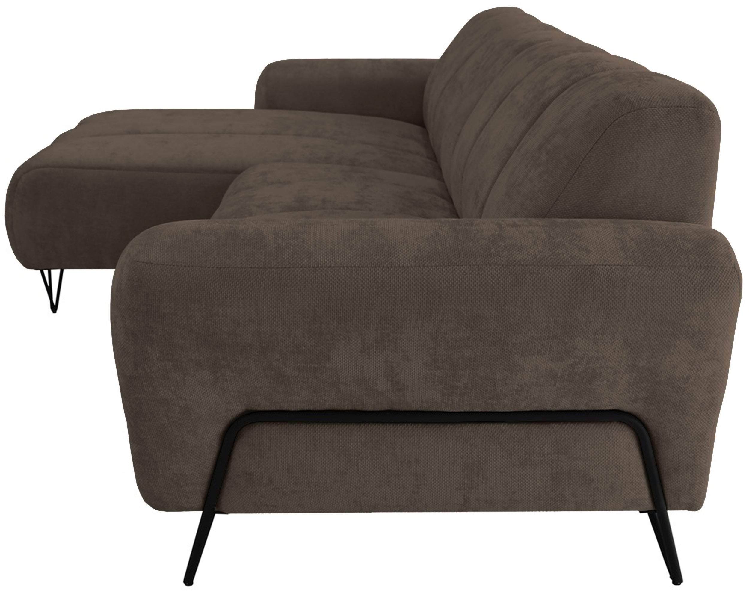 Ecksofa Volare Mini L-förmig linksseitig brauner Chenille leicht zu reinigen