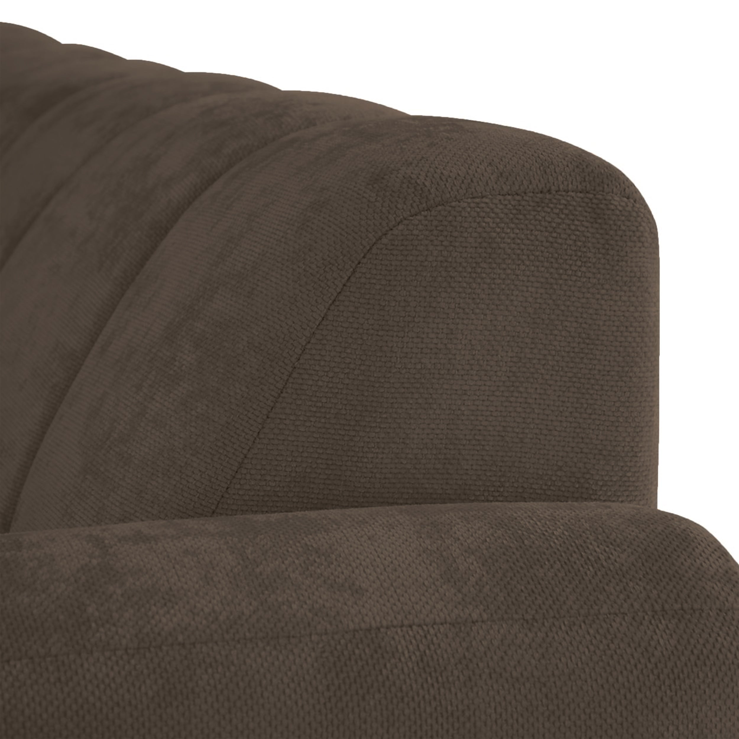 Ecksofa Volare Mini L-förmig linksseitig brauner Chenille leicht zu reinigen