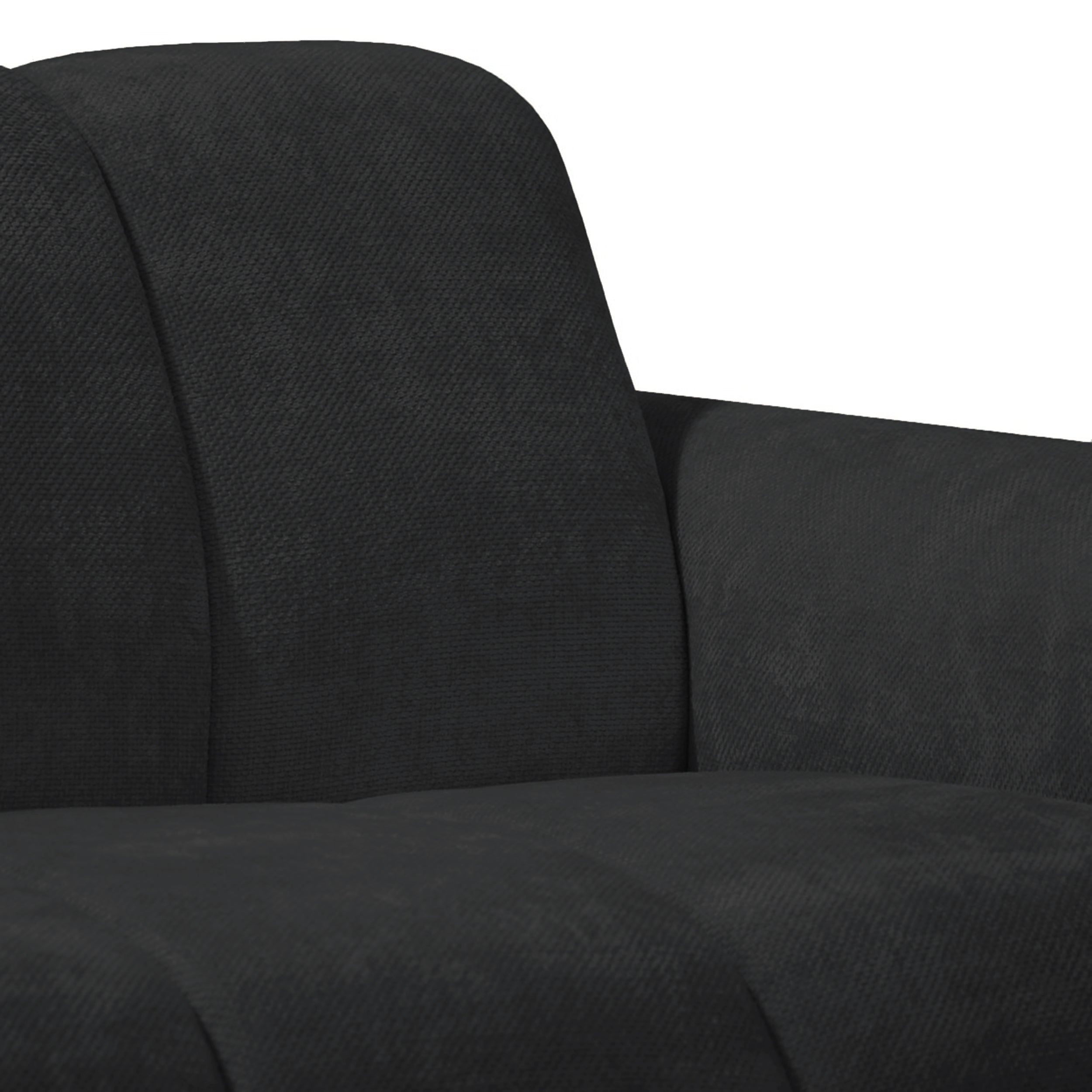Ecksofa Volare Mini L-förmig linksseitig, schwarz, leicht zu reinigender Chenille-Stoff