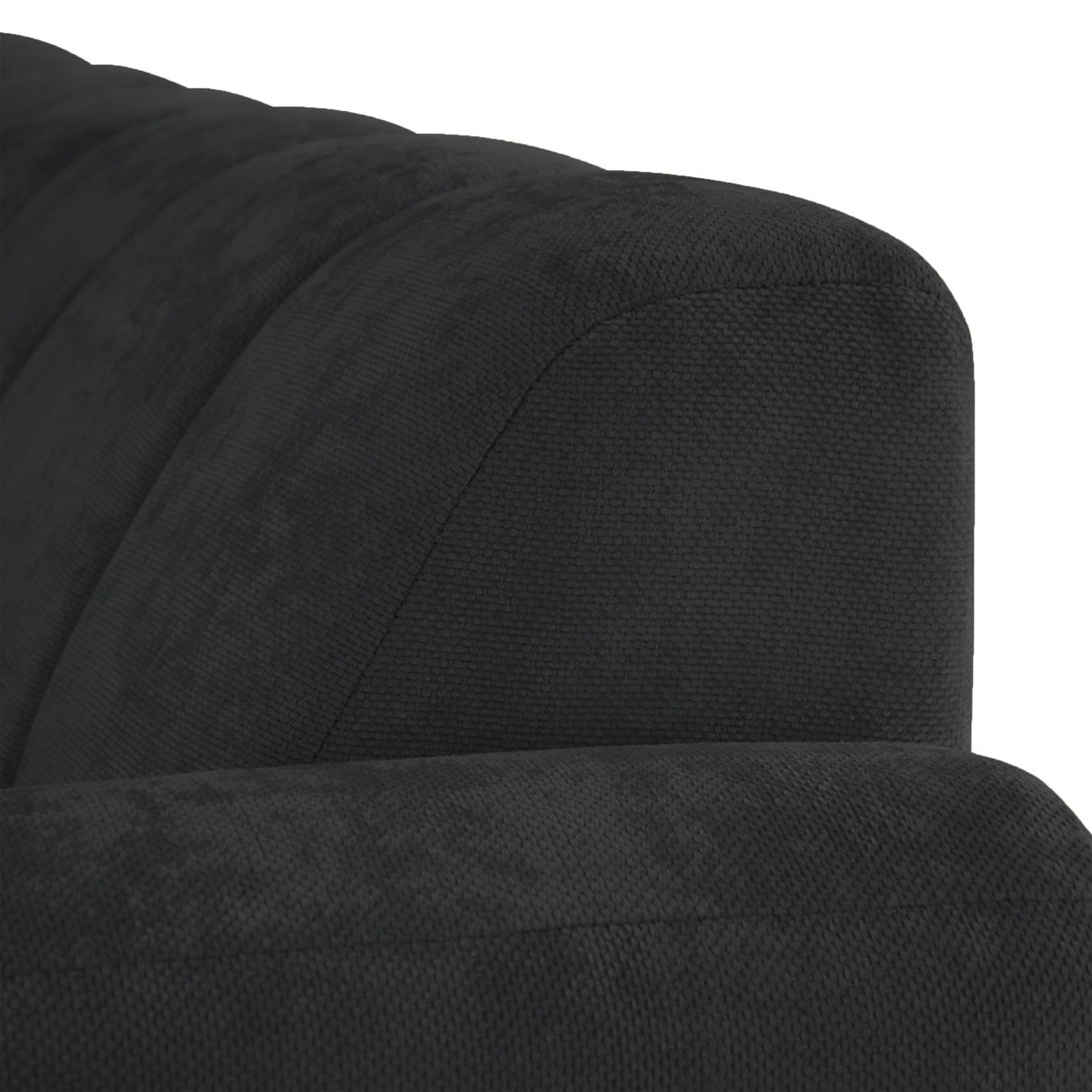 Ecksofa Volare Mini L-förmig linksseitig, schwarz, leicht zu reinigender Chenille-Stoff