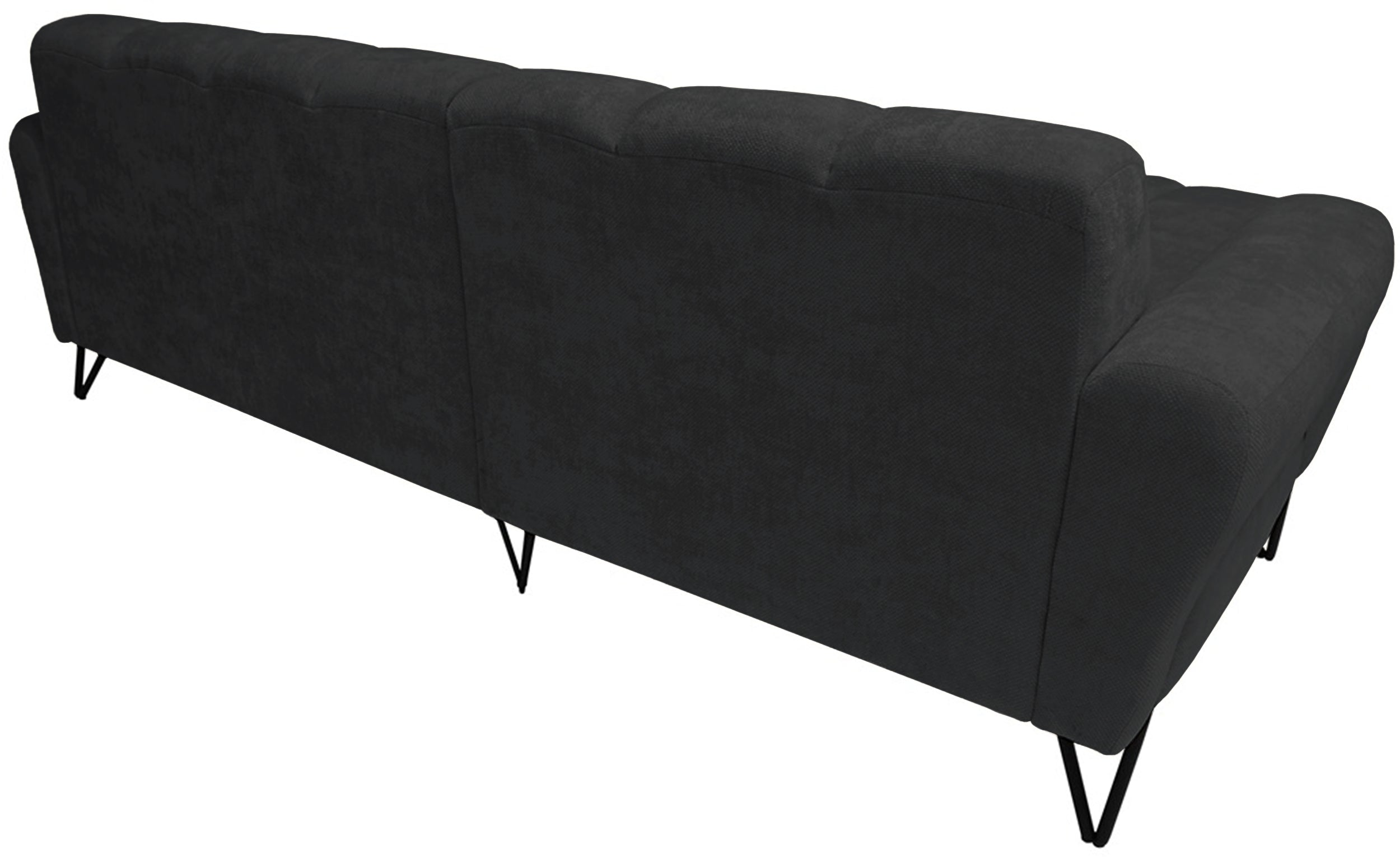 Ecksofa Volare Mini L-förmig linksseitig, schwarz, leicht zu reinigender Chenille-Stoff
