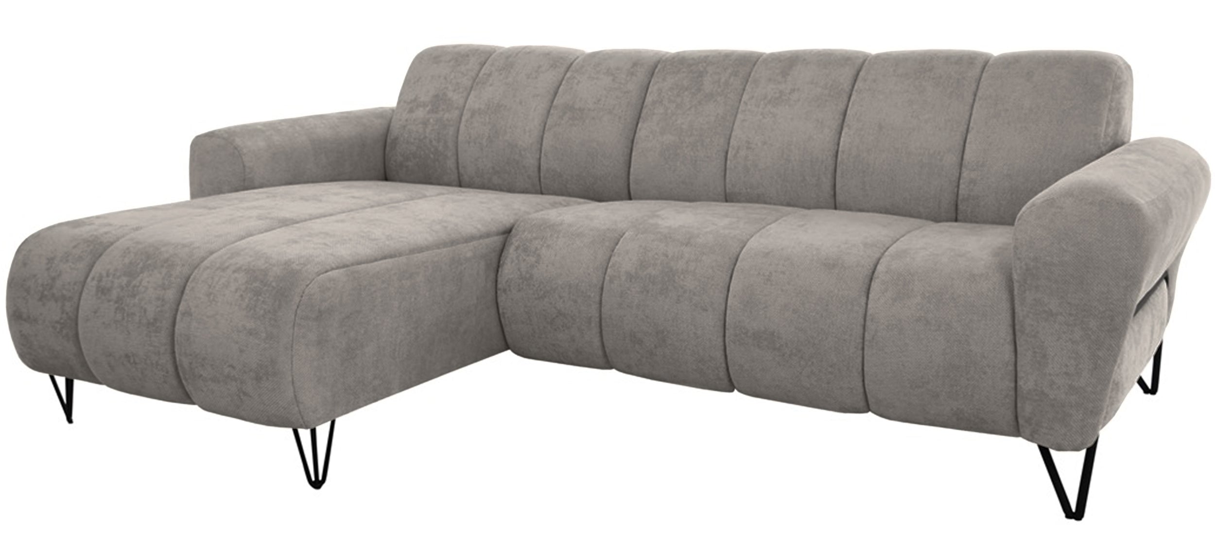 Ecksofa Volare Mini L-förmig linksseitig grau-beige Chenille, leicht zu reinigen