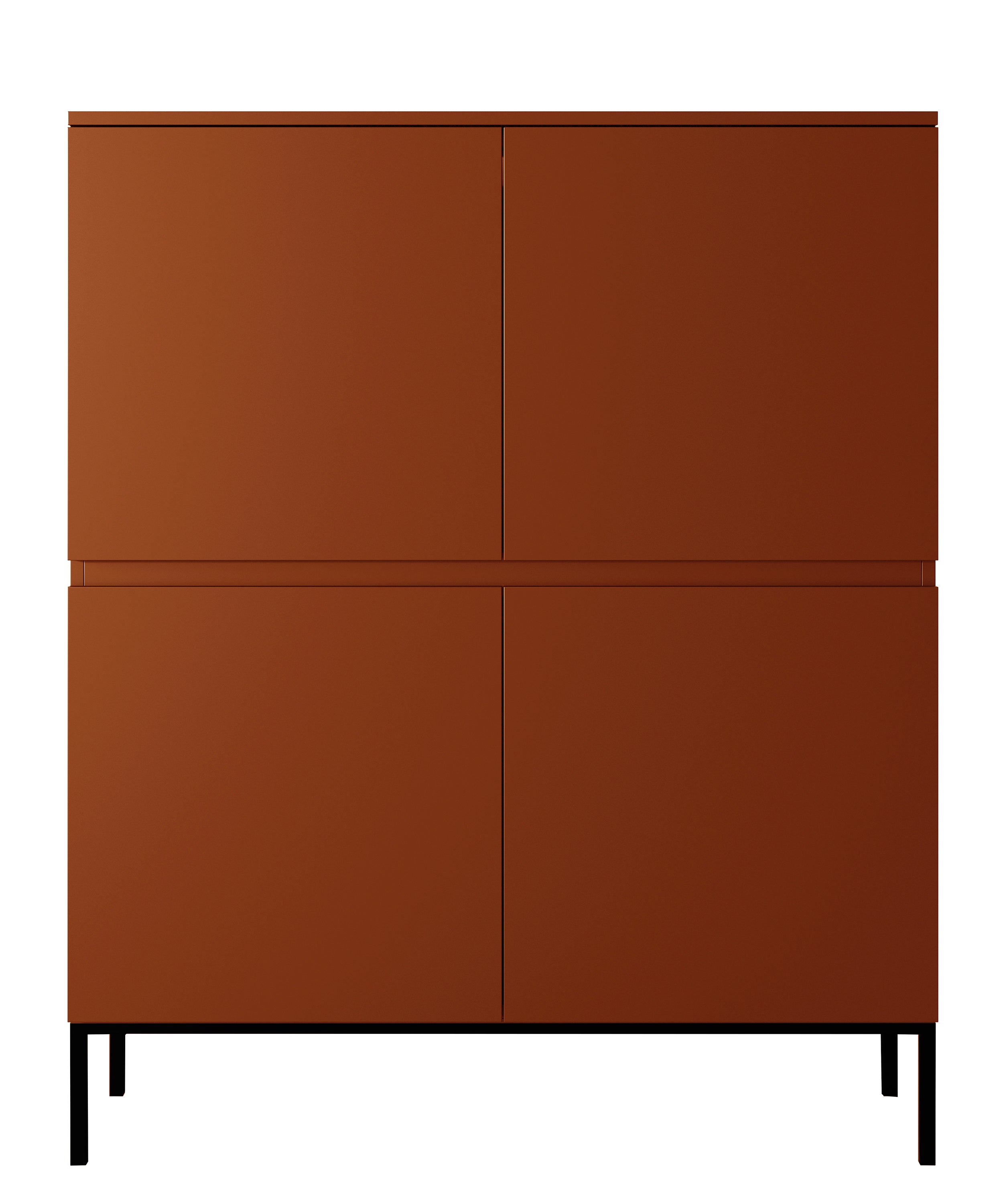 Hohe Kommode Bemmi 100 cm Ziegelrot