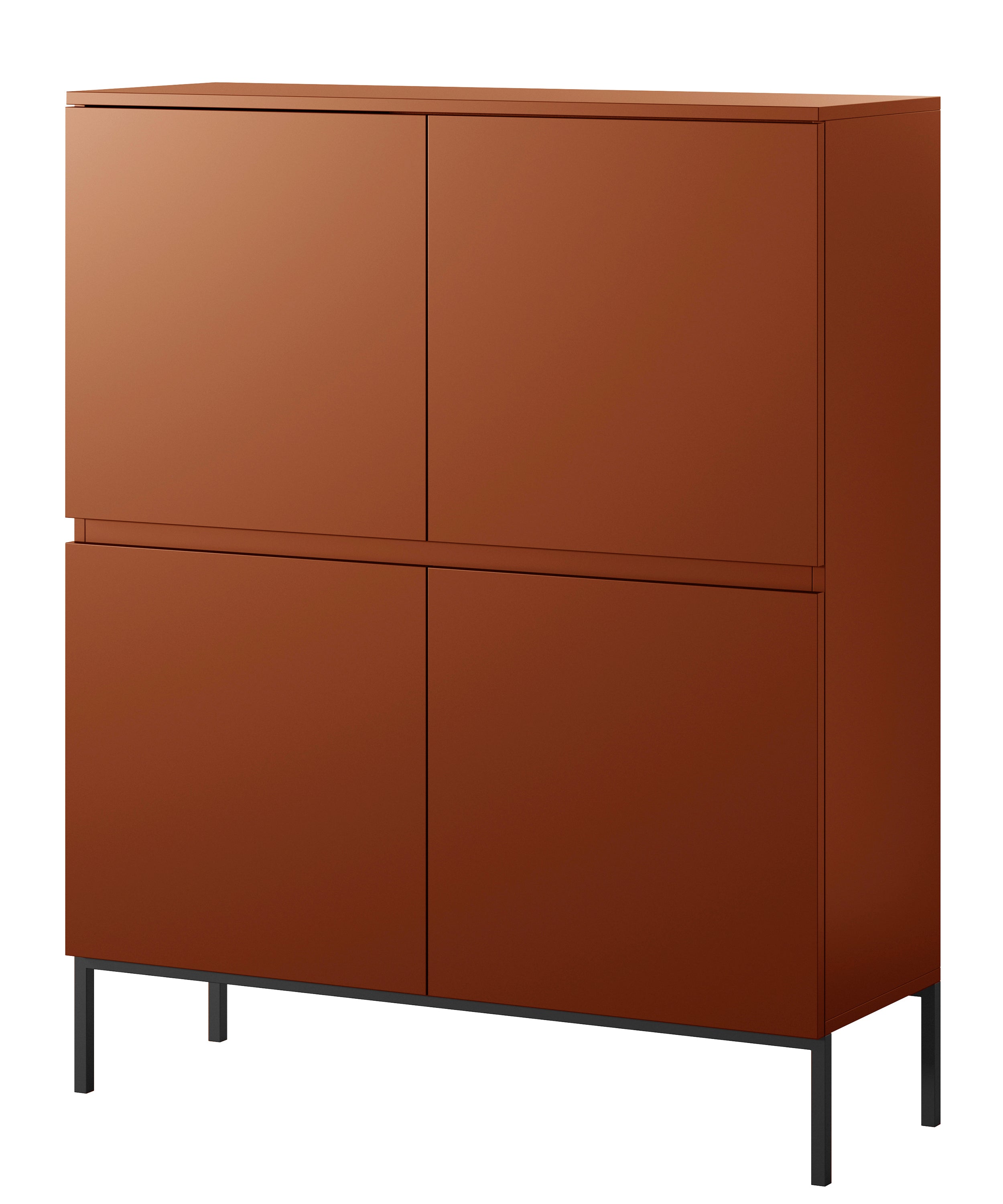 Hohe Kommode Bemmi 100 cm Ziegelrot