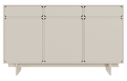 Drehtür-Kommode Wuwu mit drei Schubladen, 150 cm, grau-beige