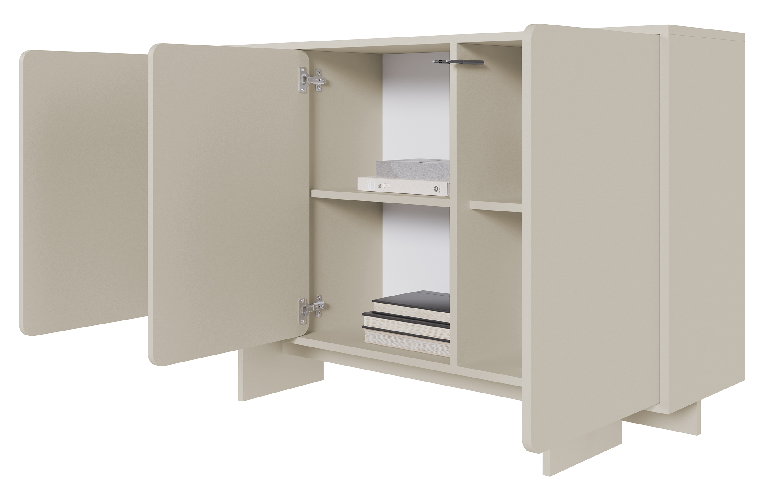 Drehtür-Kommode Wuwu 150 cm in Grau-Beige