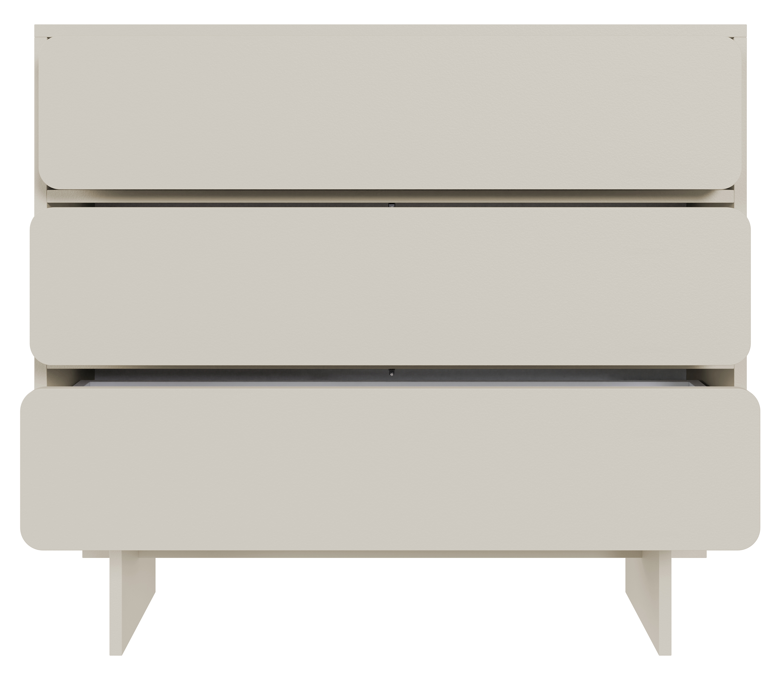 Kommode Wuwu mit drei Schubladen, 101 cm, grau-beige