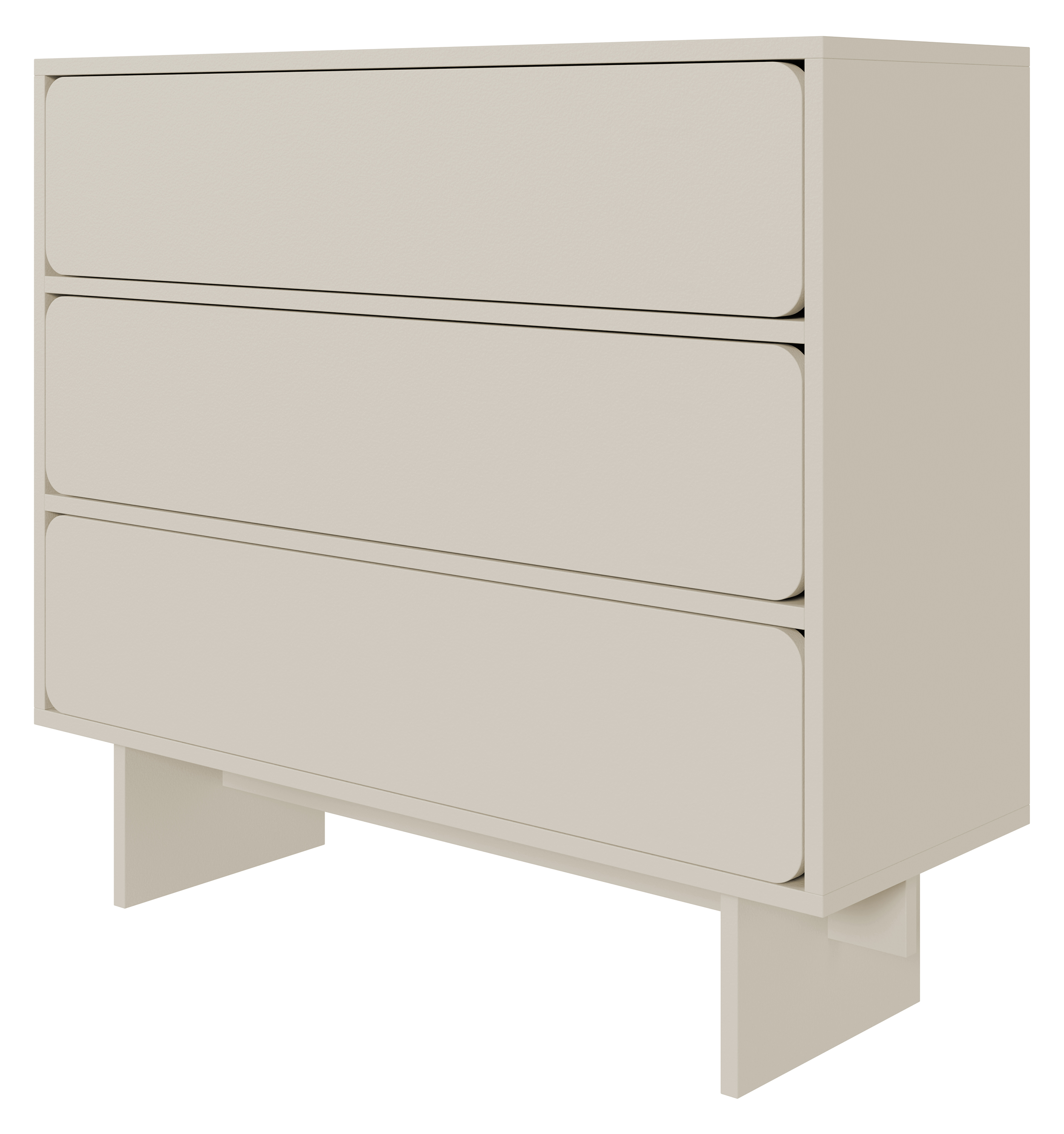 Kommode Wuwu mit drei Schubladen, 101 cm, grau-beige