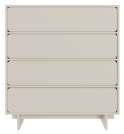 Kommode Wuwu mit vier Schubladen, 101 cm, grau-beige
