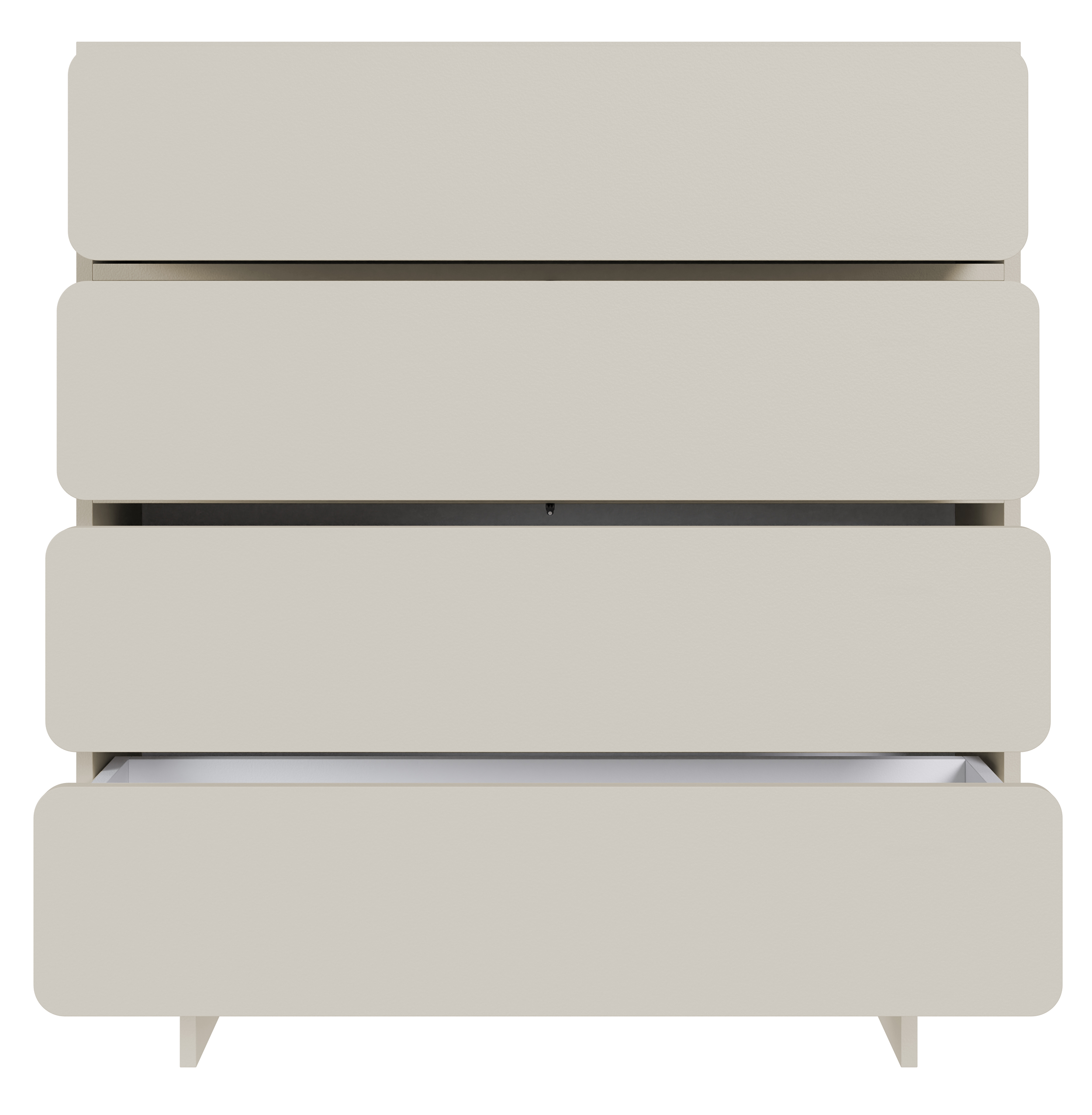Kommode Wuwu mit vier Schubladen, 101 cm, grau-beige