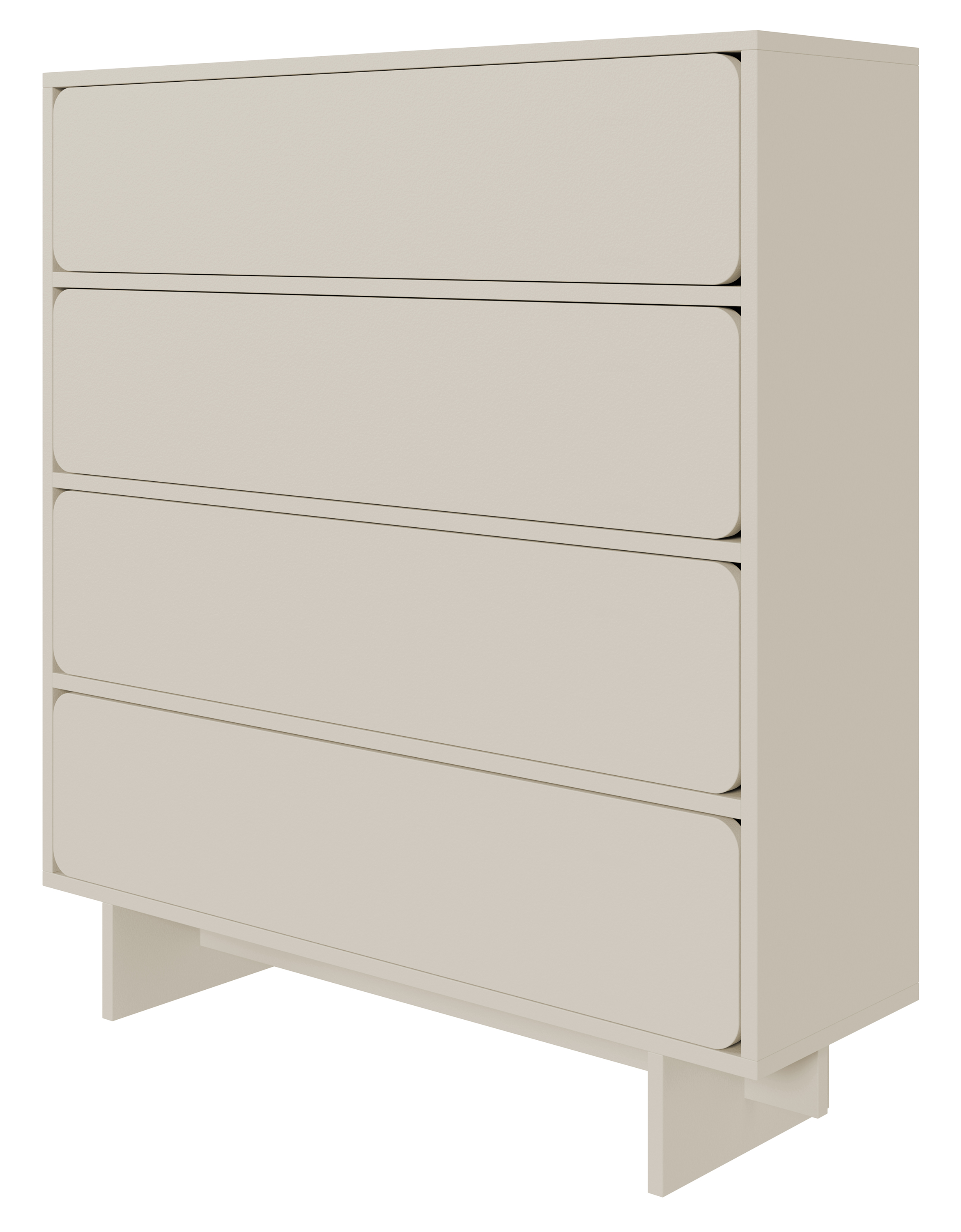Kommode Wuwu mit vier Schubladen, 101 cm, grau-beige