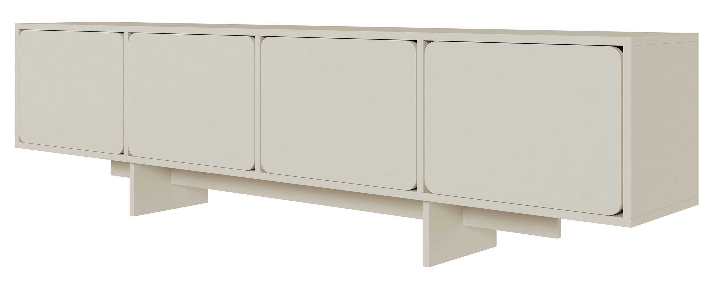 TV-Schrank Wuwu mit vier Schränken, 200 cm, grau-beige