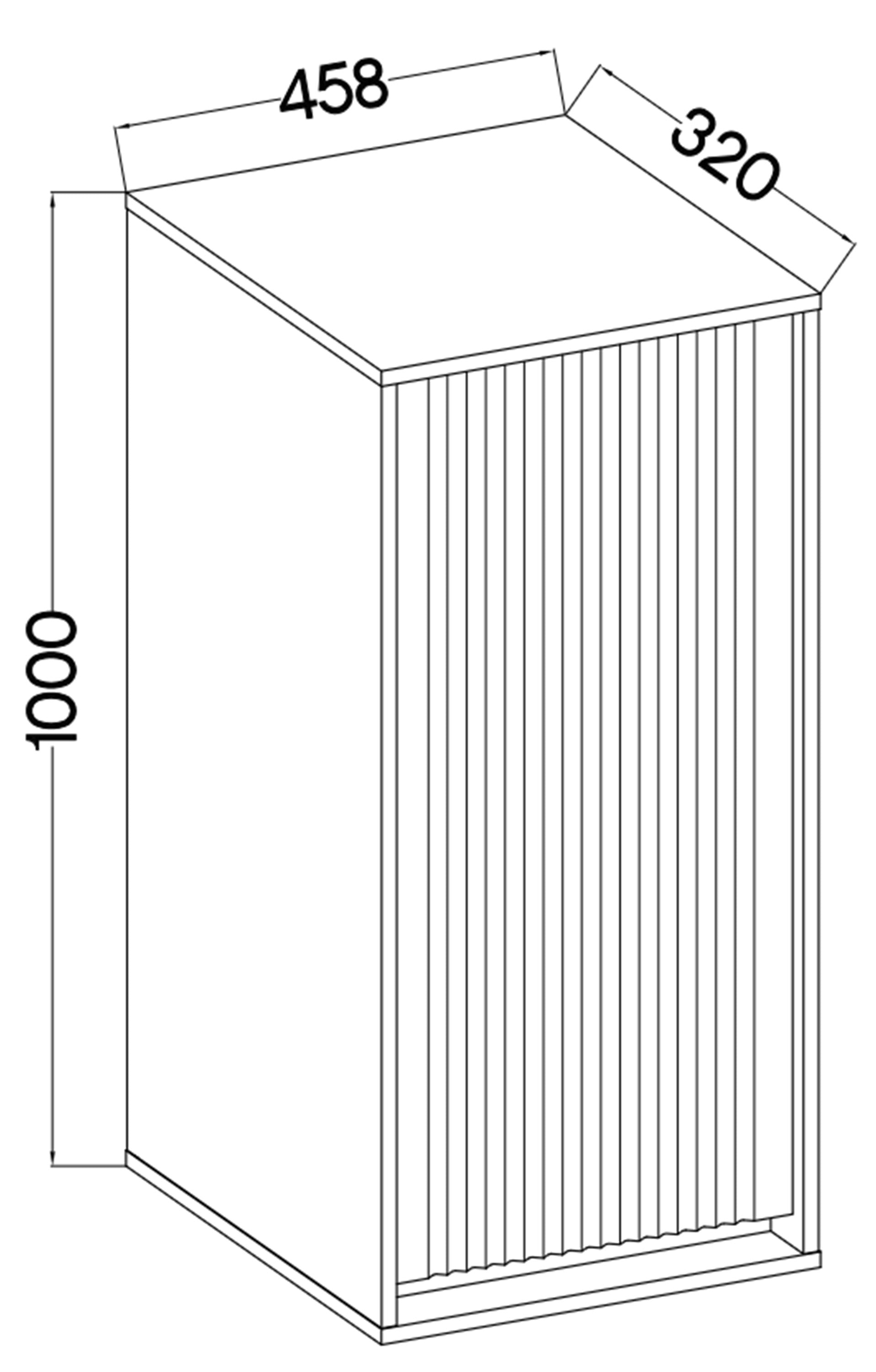 Hängeschrank Osaka mit geriffelter Front 46 cm sandbeige