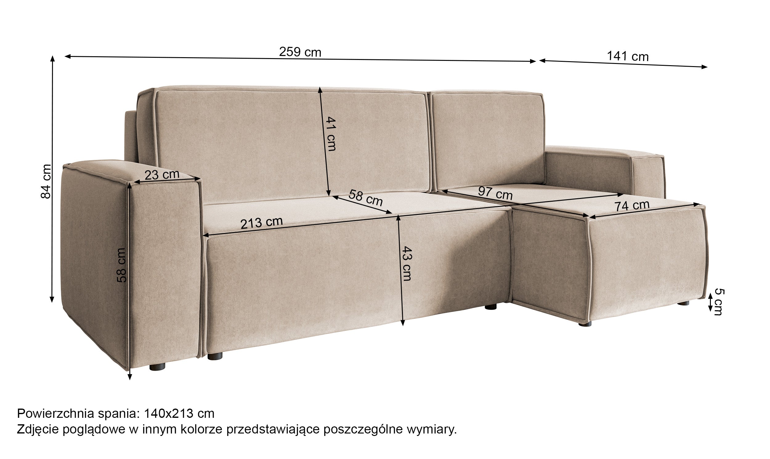 Ecksofa mit Schlafunktion Copertino, L-förmig, mit Stauraum, universell, marineblauer hydrophober Samt